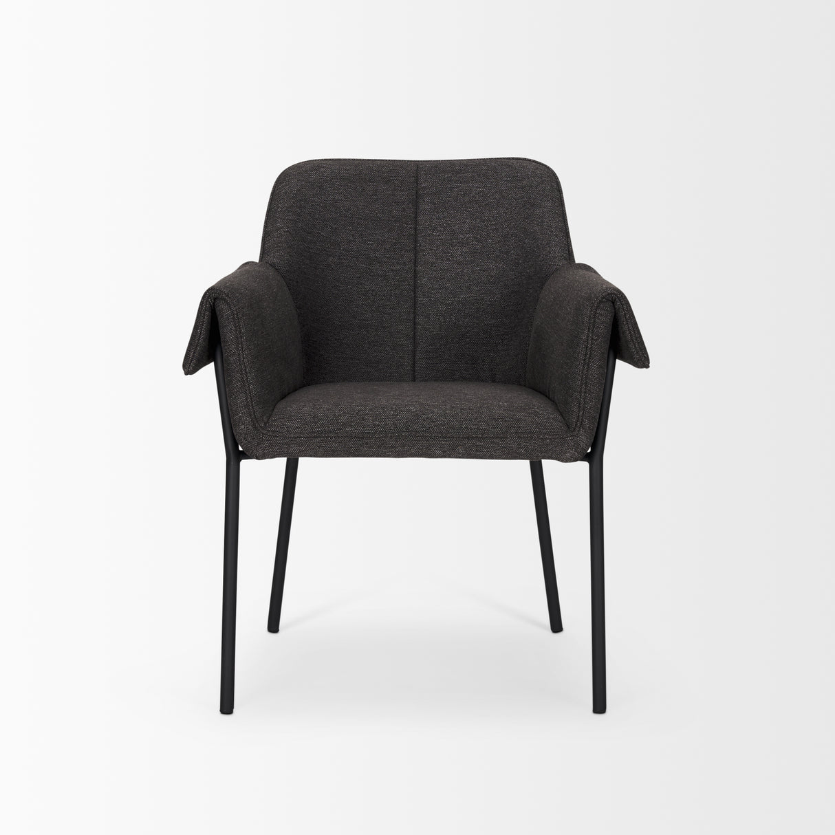 Brently Dining Chair w/ Gray Fabric & Matte Black Metal Legs, Set of 2 from Mercana - Luna Furniture