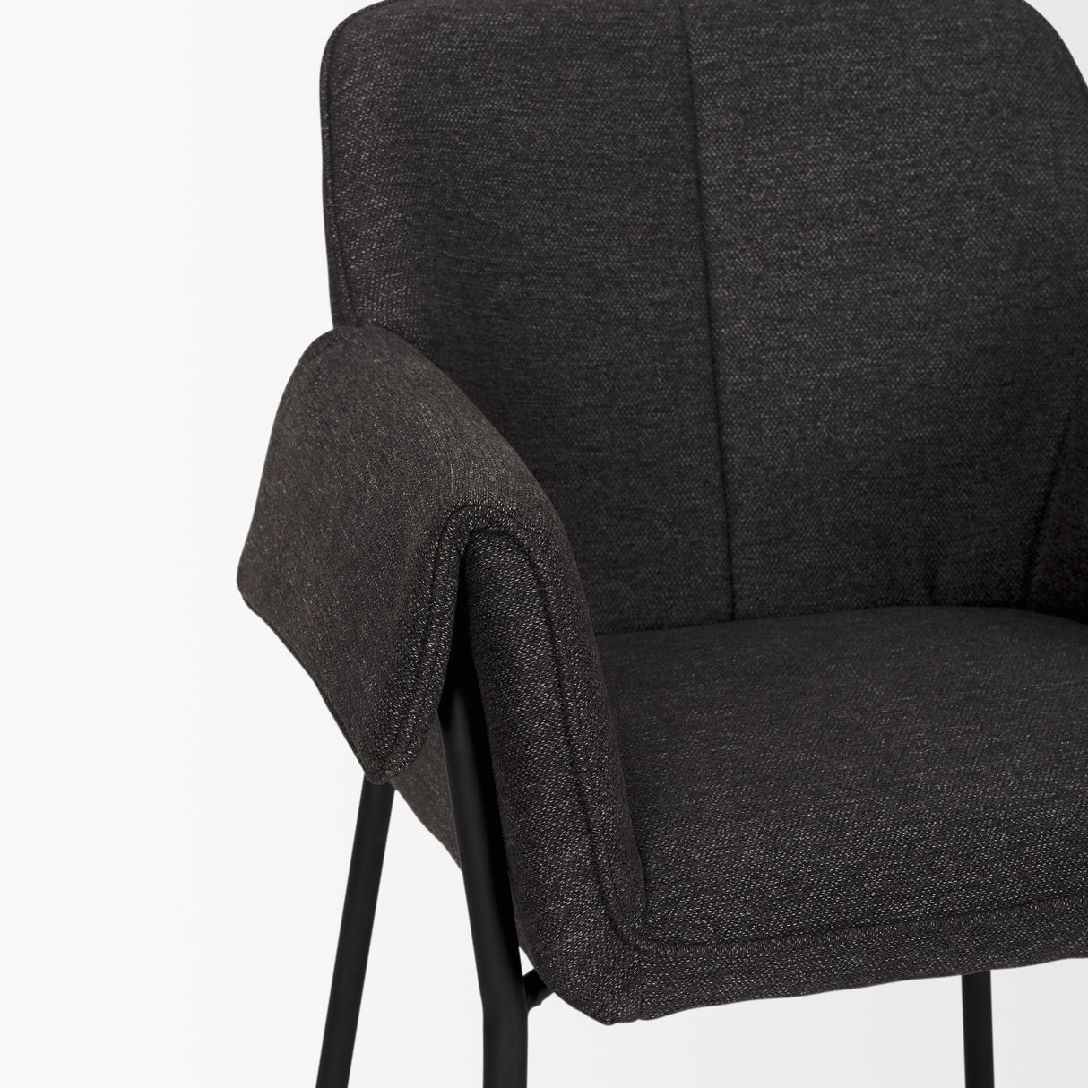 Brently Dining Chair w/ Gray Fabric & Matte Black Metal Legs, Set of 2 from Mercana - Luna Furniture