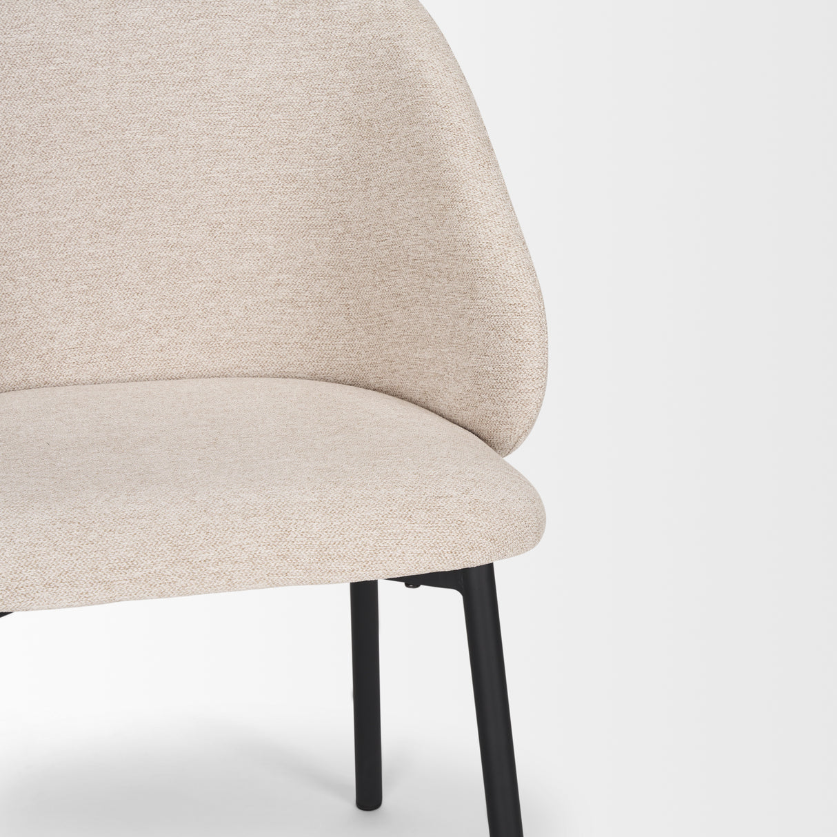 Shannon Dining Chair w/ Oatmeal Fabric & Matte Black Metal, Set of 2 from Mercana - Luna Furniture