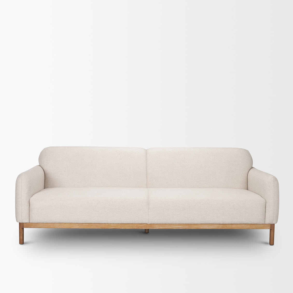 Hale Sofa W/ Medium Brown Wood and Oatmeal Fabric from Mercana - Luna Furniture
