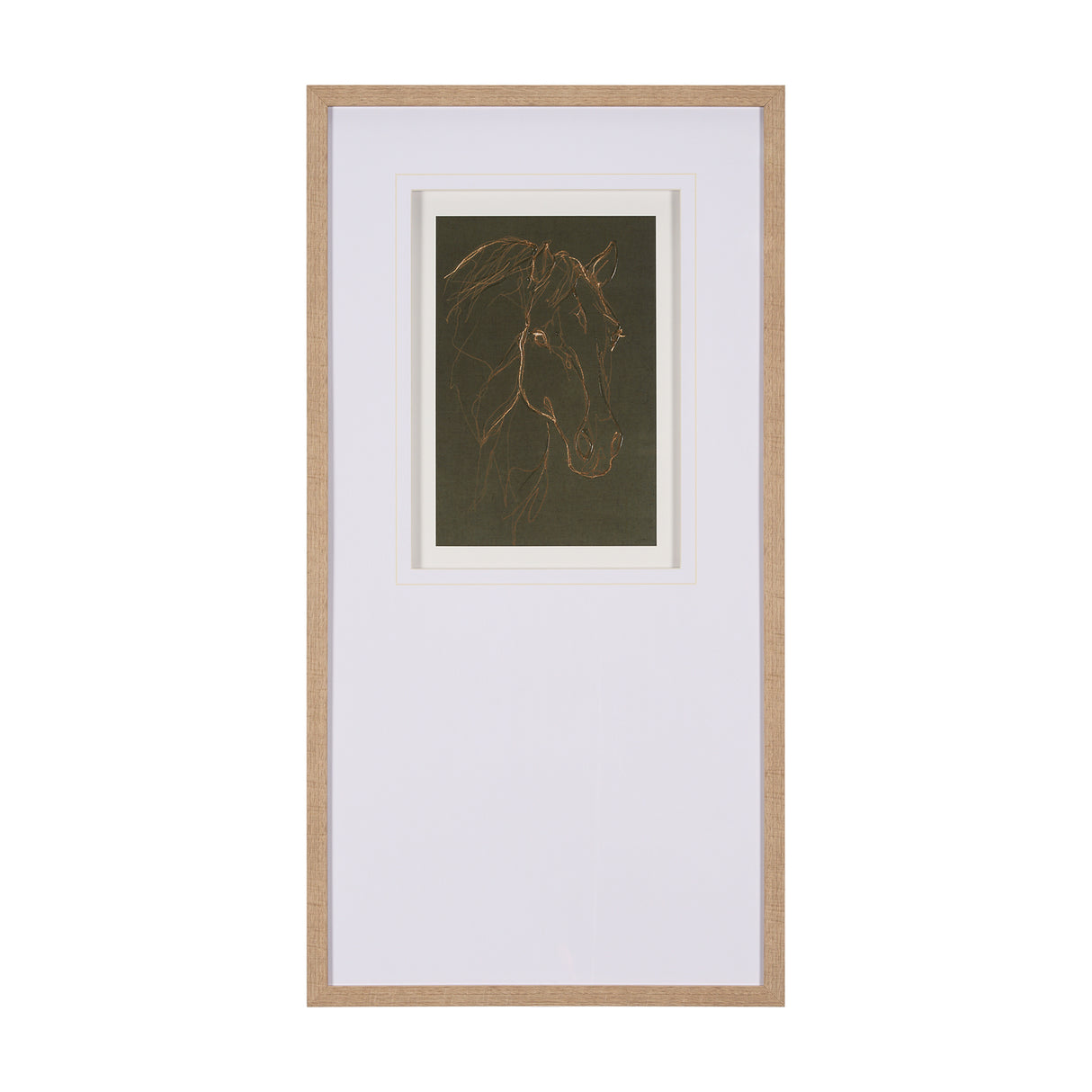 Thoroughbred III Olive by Mercana Studio Hand Embellished Framed Art Print Matted under Glass from Mercana - Luna Furniture