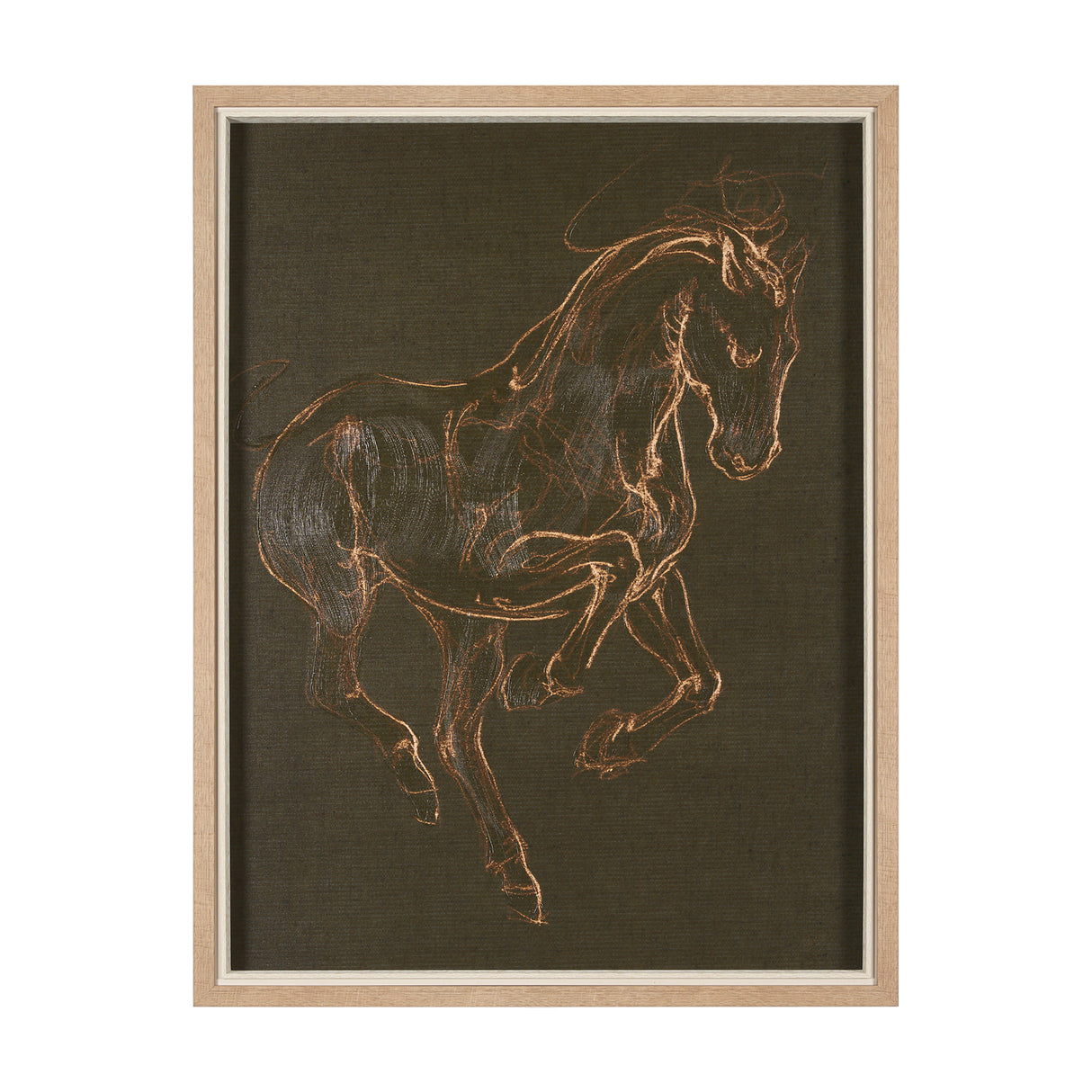 Horse III Olive by Mercana Studio a Hand Embellished Textured Framed Art Print from Mercana - Luna Furniture