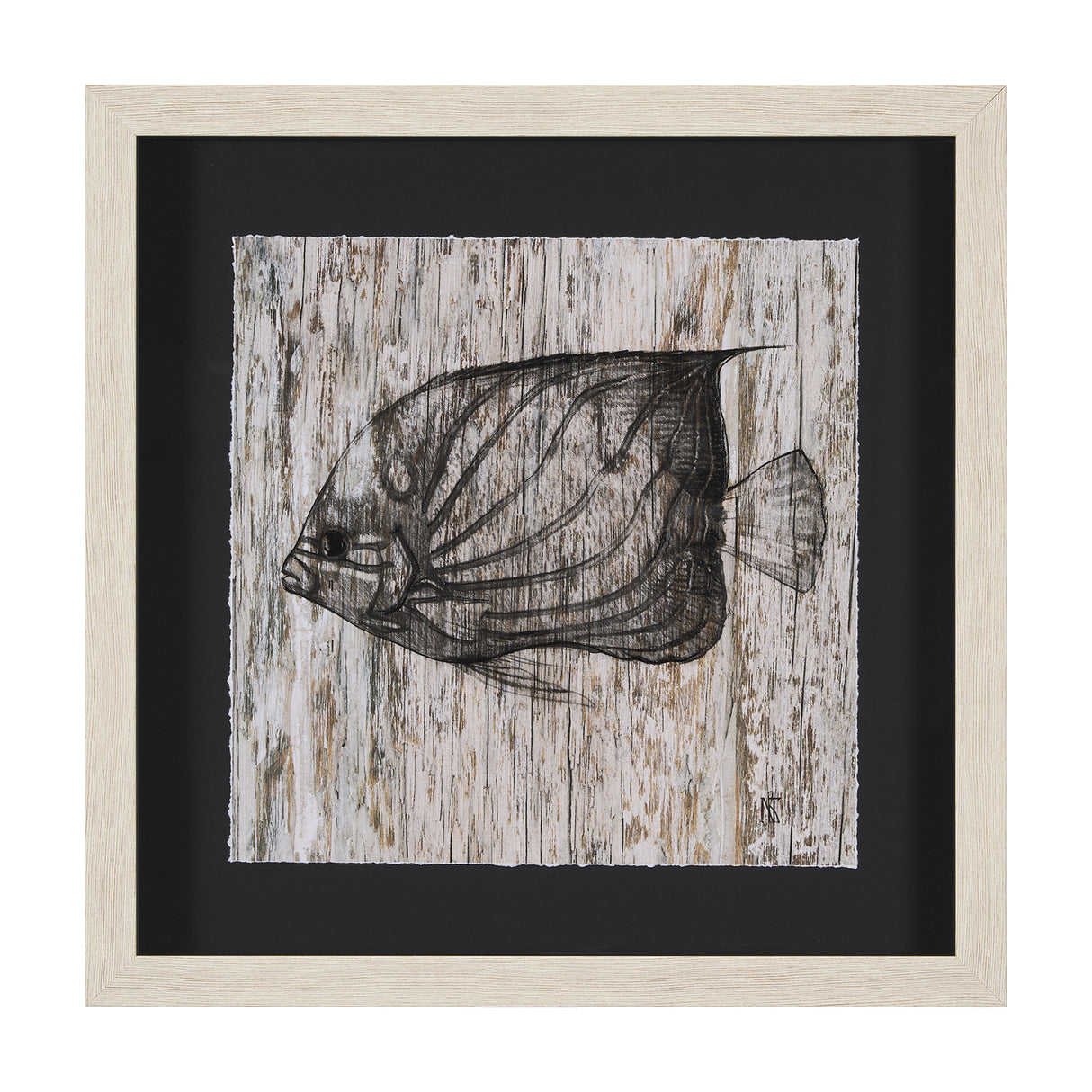 Wood Grain Fish IV by Mercana Studio a Hand Embellished Textured Framed Art Print Matted under Glass from Mercana - Luna Furniture