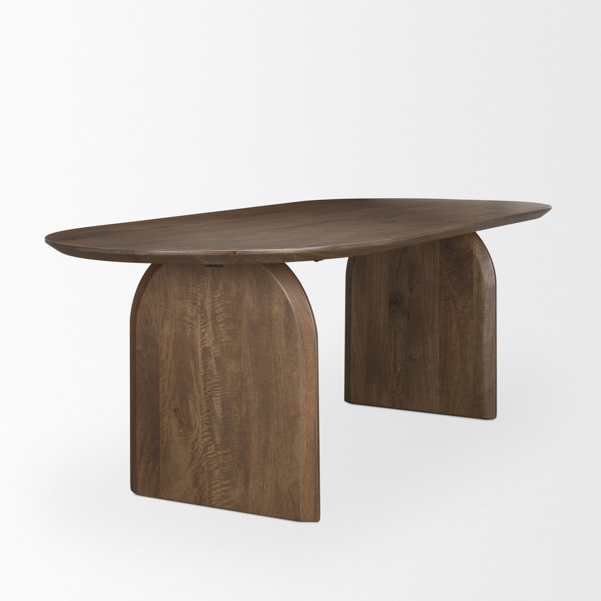 Isla Oval Dining Table w/Dark Brown Wood Top & Arched Legs from Mercana - Luna Furniture