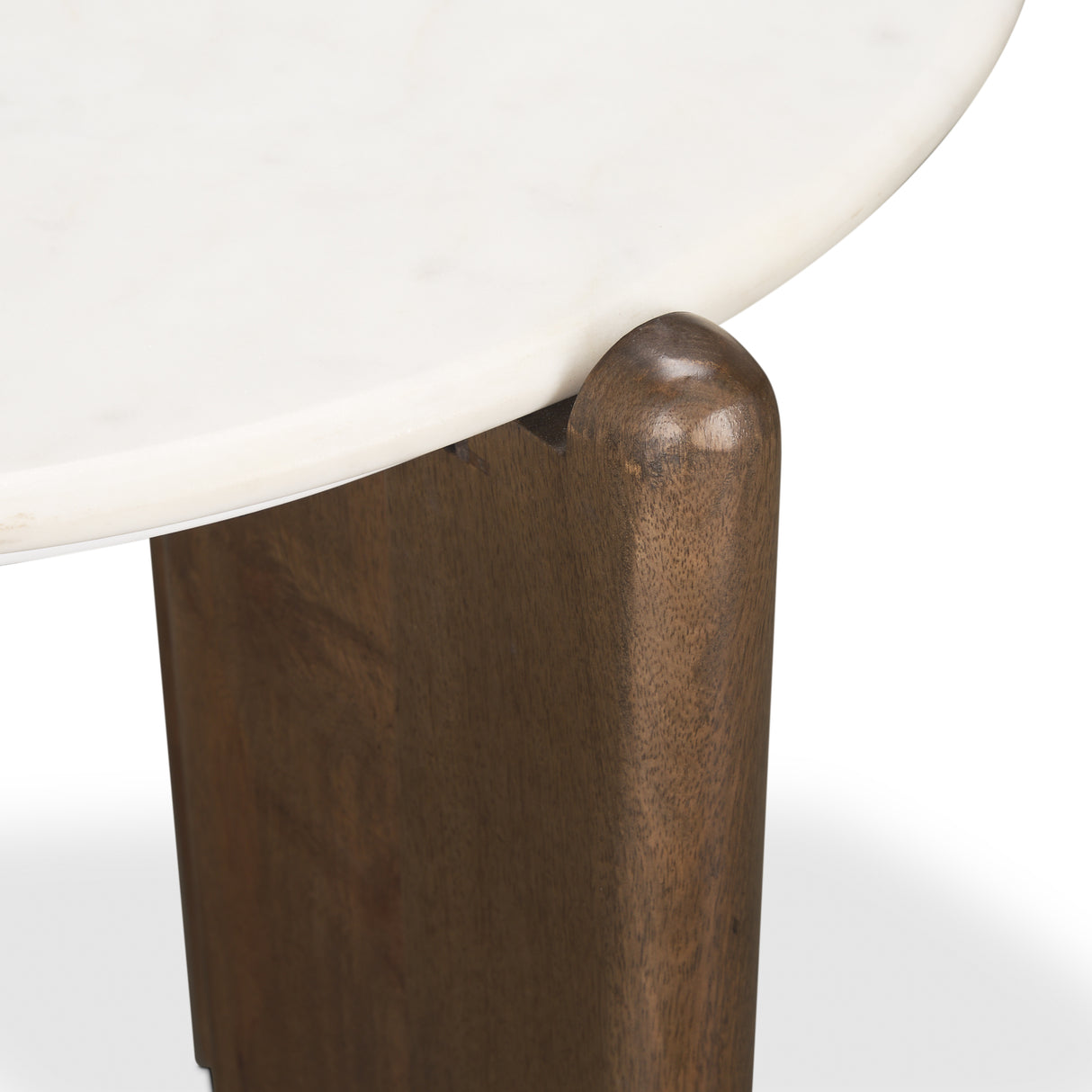 Rumer Dark Brown Wood w/ White Marble Side Table from Mercana - Luna Furniture