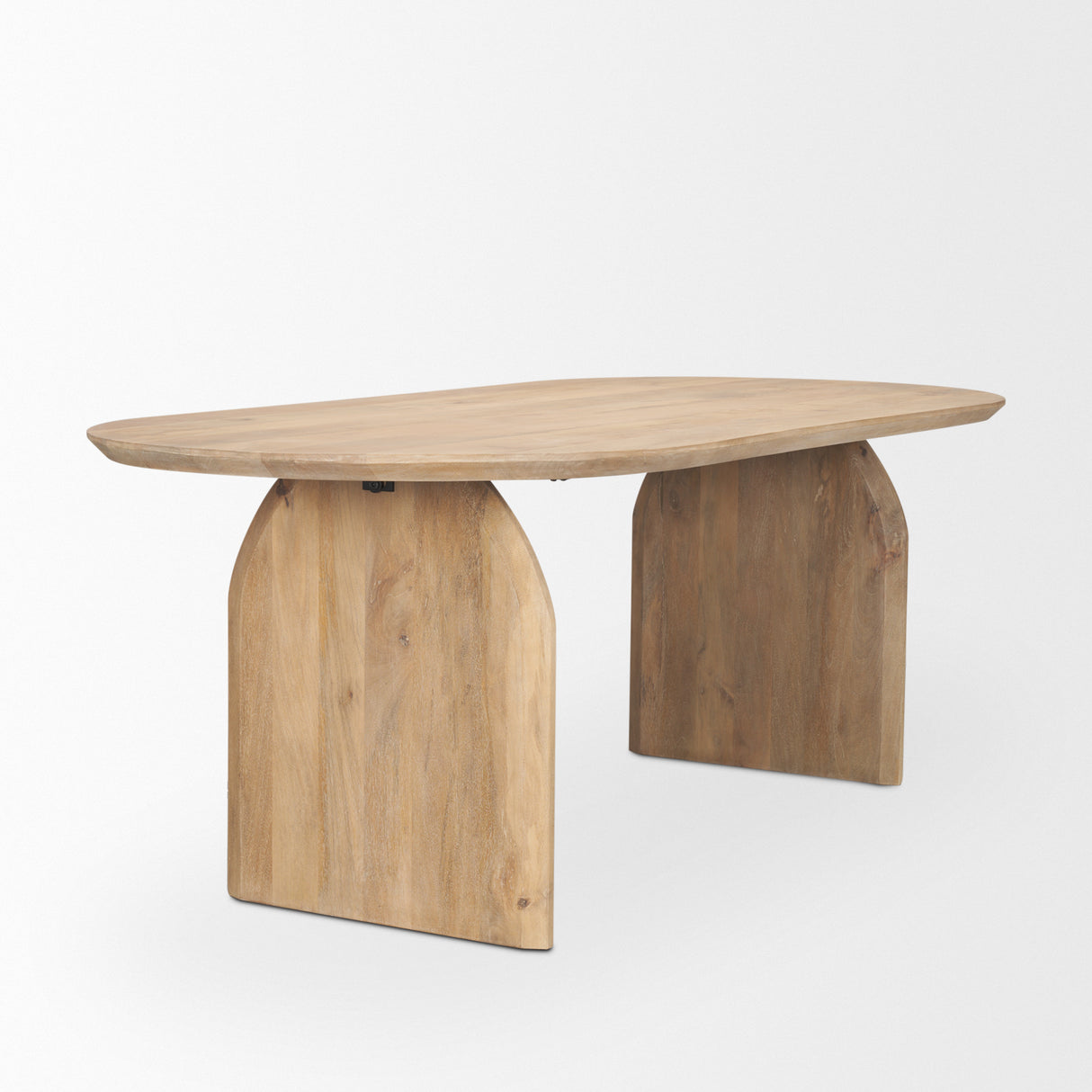 Isla Oval Dining Table w/Light Brown Wood Top & Arched Legs from Mercana - Luna Furniture