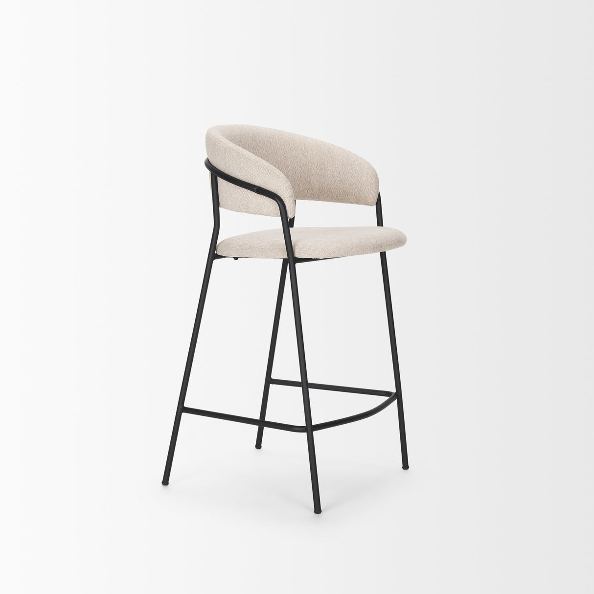 Carolyn Counter Stool w/ Oatmeal Fabric & Matte Black Metal from Mercana - Luna Furniture