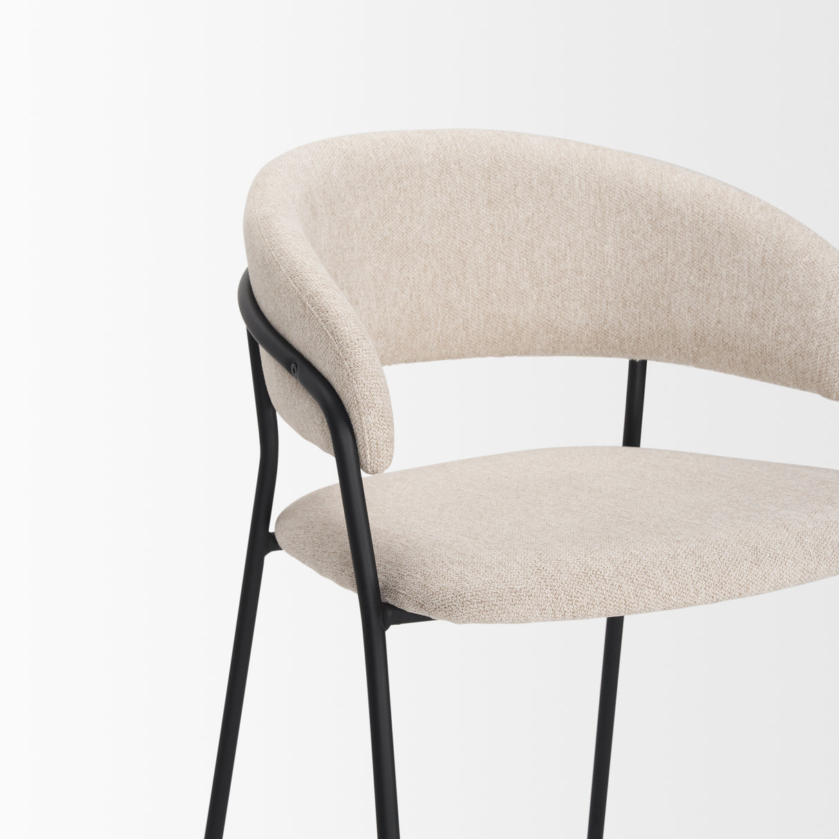 Carolyn Counter Stool w/ Oatmeal Fabric & Matte Black Metal from Mercana - Luna Furniture