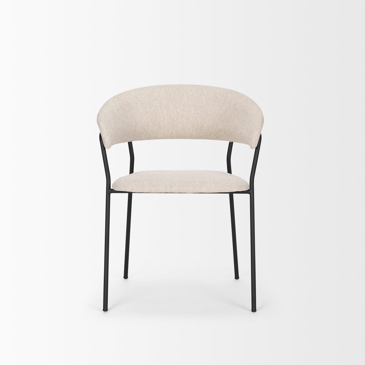 Carolyn Dining Chair w/ Oatmeal Fabric & Matte Black Metal, Set of 2 from Mercana - Luna Furniture