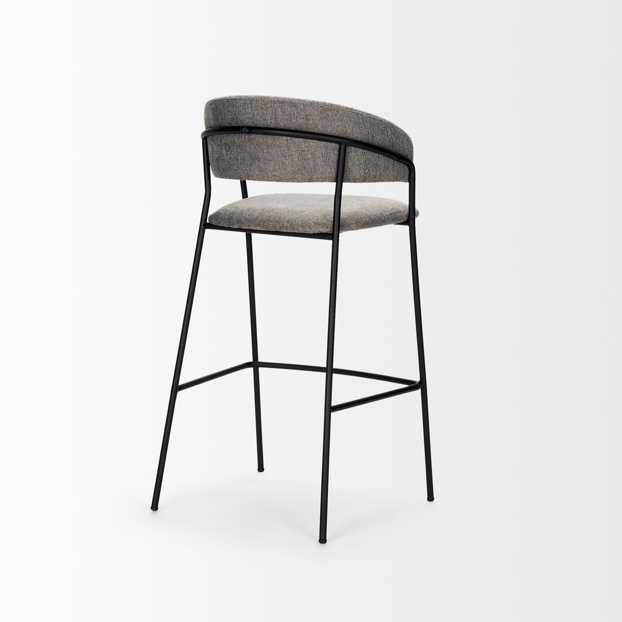 Carolyn Bar Stool w/ Gray Fabric & Matte Black Metal from Mercana - Luna Furniture