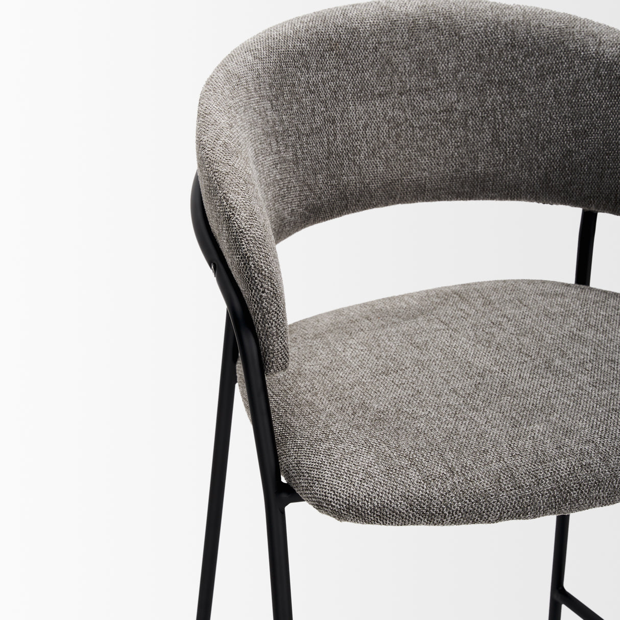 Carolyn Bar Stool w/ Gray Fabric & Matte Black Metal from Mercana - Luna Furniture