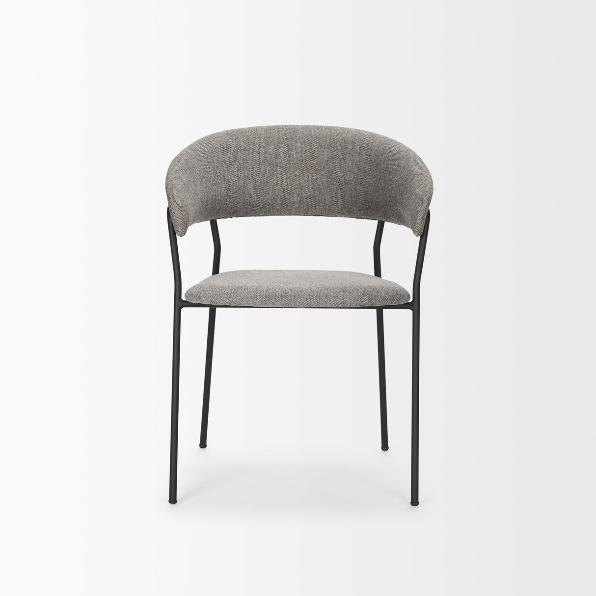 Carolyn Dining Chair w/ Gray Fabric & Matte Black Metal, Set of 2 from Mercana - Luna Furniture