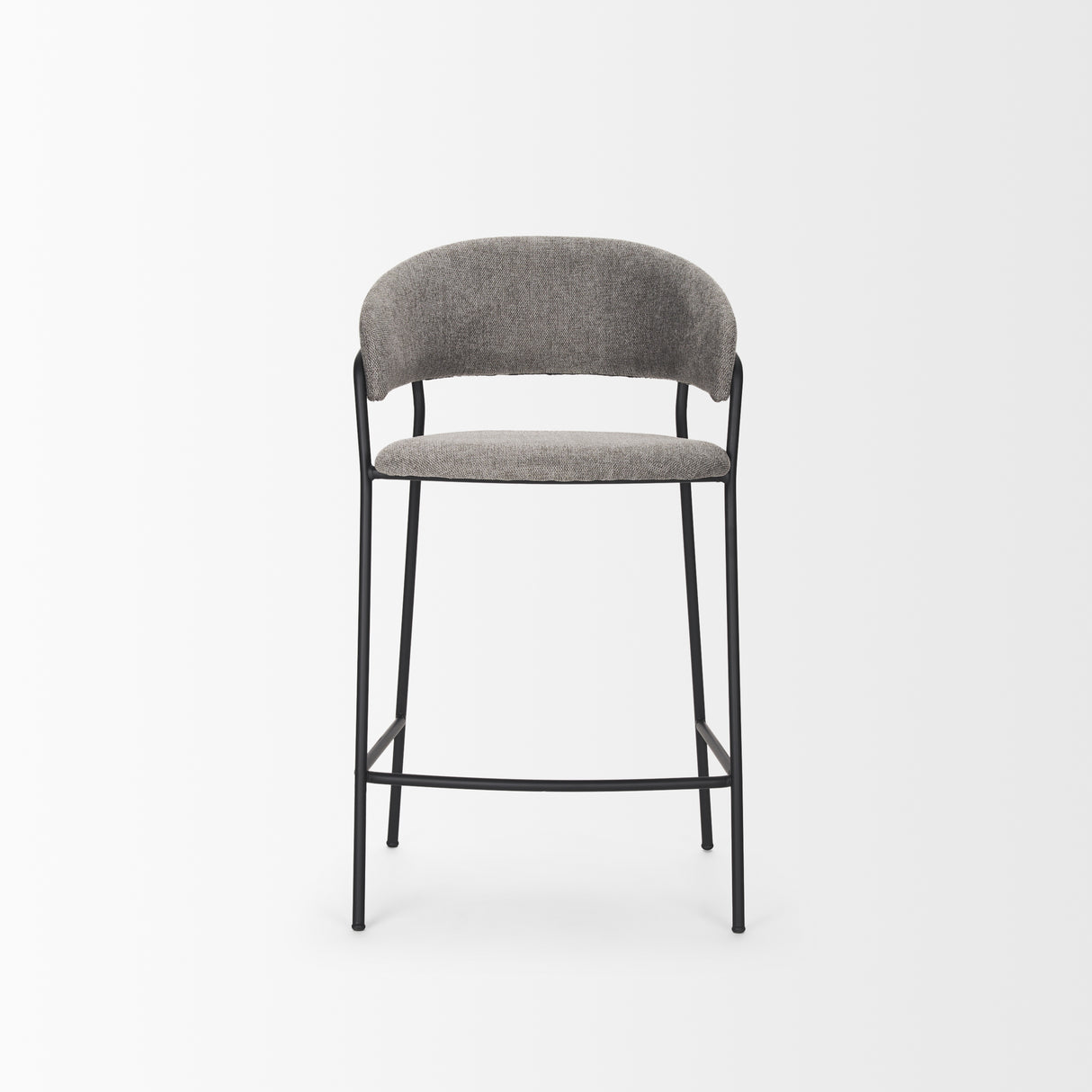 Carolyn Counter Stool w/ Gray Fabric & Matte Black Metal from Mercana - Luna Furniture