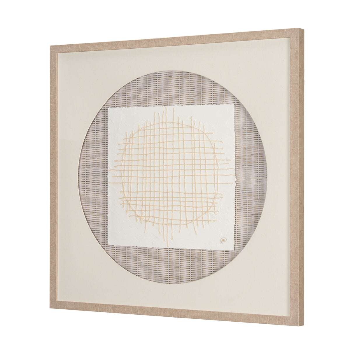 String Net I by Studio M a handmade Original Framed 3D Textured Artwork under Glass from Mercana - Luna Furniture