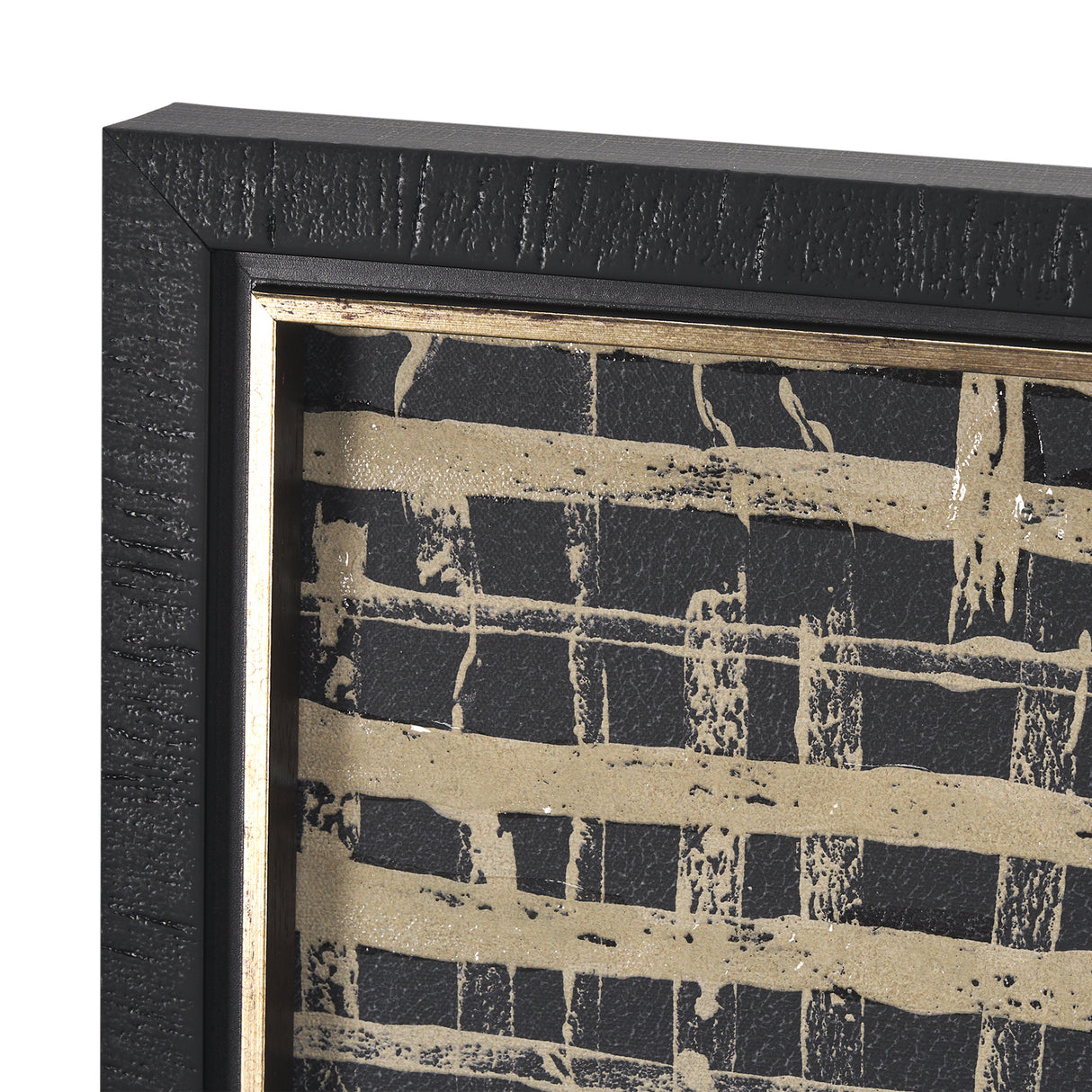 Woven Lines II Tan by Mercana Studio a Hand Embellished Textured Framed Art Print from Mercana - Luna Furniture