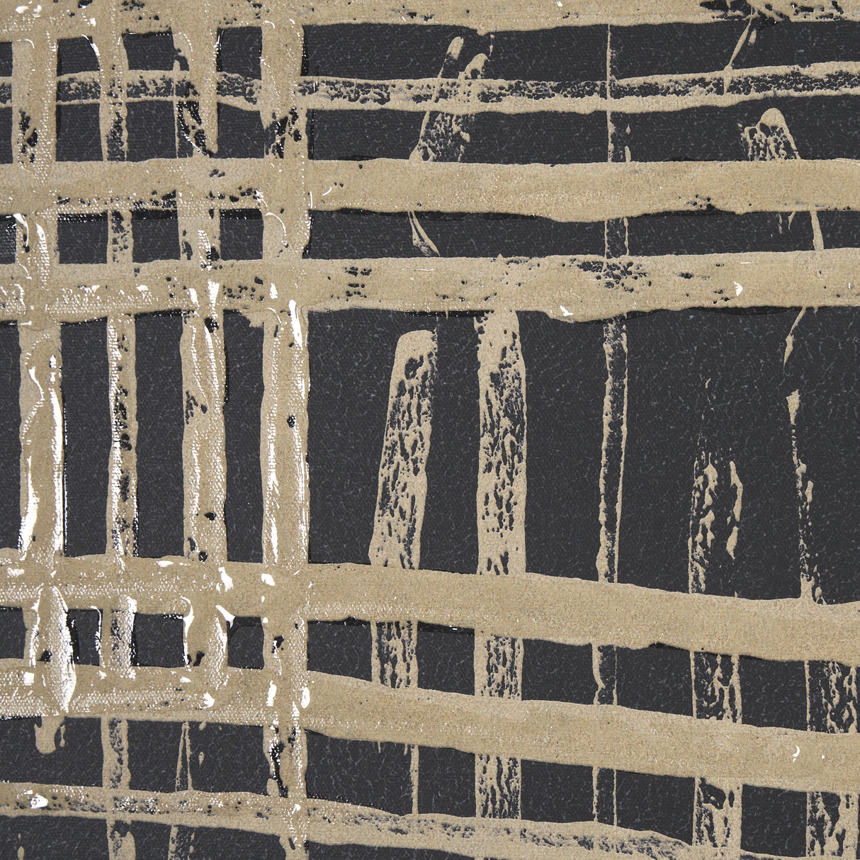 Woven Lines II Tan by Mercana Studio a Hand Embellished Textured Framed Art Print from Mercana - Luna Furniture