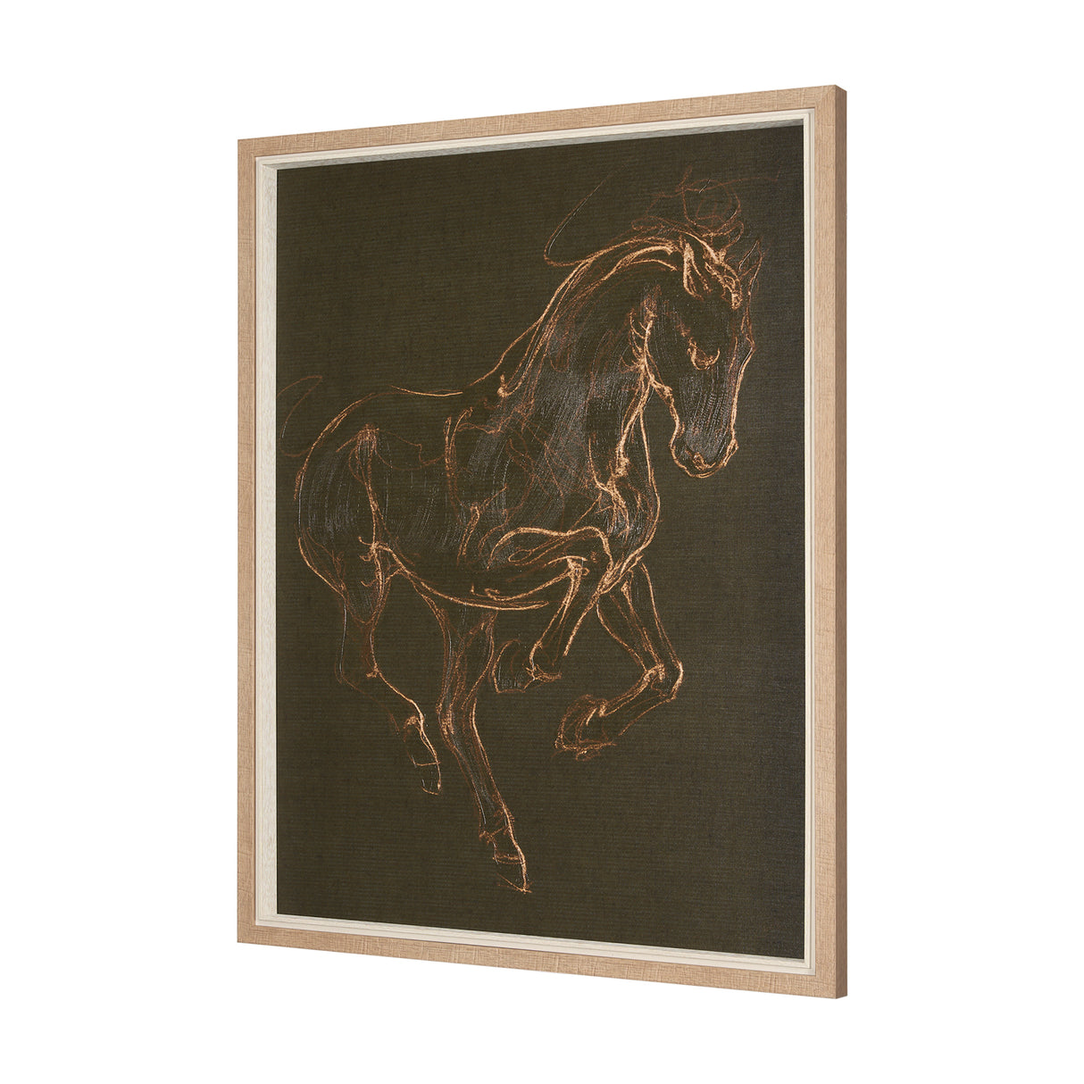 Horse III Olive by Mercana Studio a Hand Embellished Textured Framed Art Print from Mercana - Luna Furniture