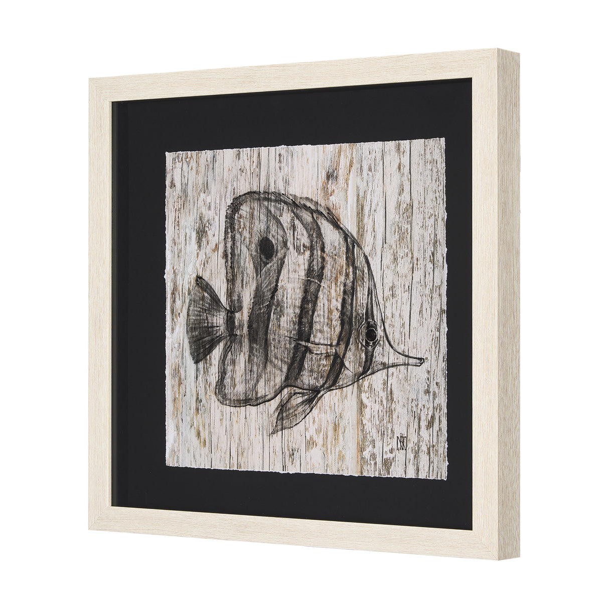Wood Grain Fish I by Mercana Studio a Hand Embellished Textured Framed Art Print Matted under Glass from Mercana - Luna Furniture