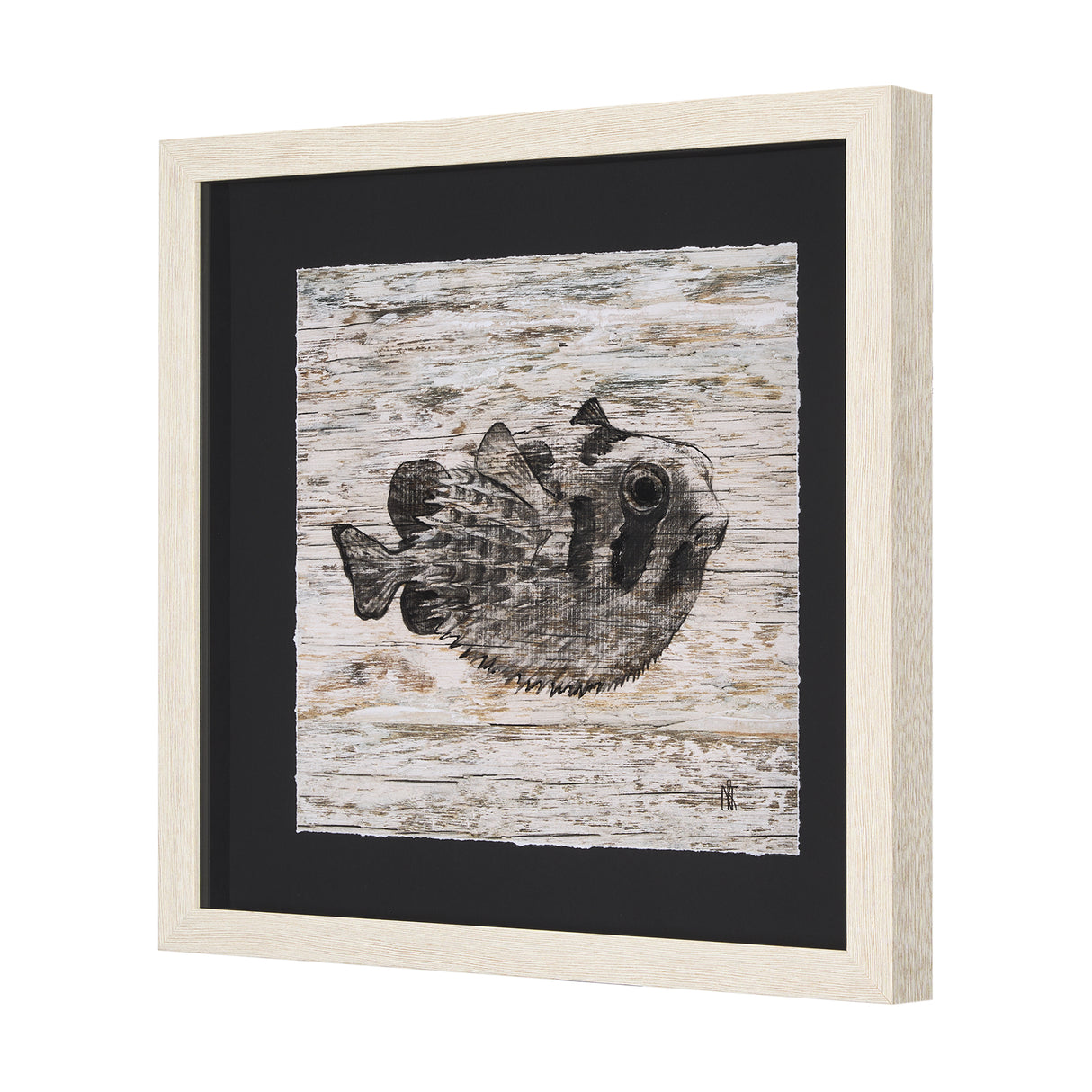 Wood Grain Fish III by Mercana Studio Hand Embellished Textured Framed Art Print Matted under Glass from Mercana - Luna Furniture