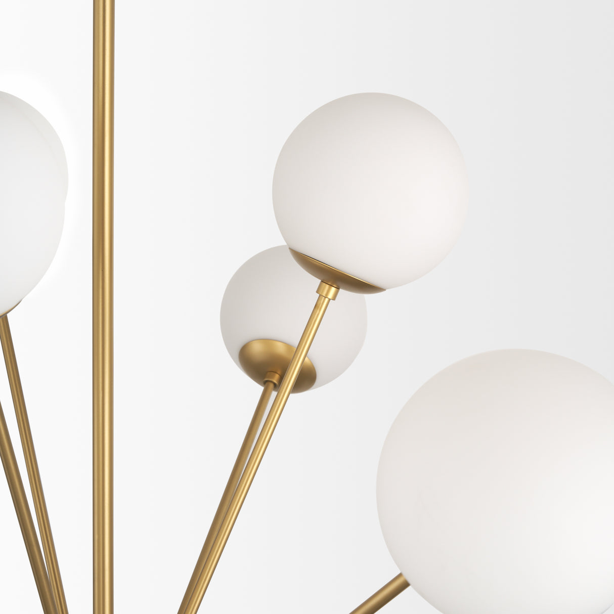 Barbara Brushed Gold Metal w/ Frosted Glass Globes 18-Light Chandelier from Mercana - Luna Furniture