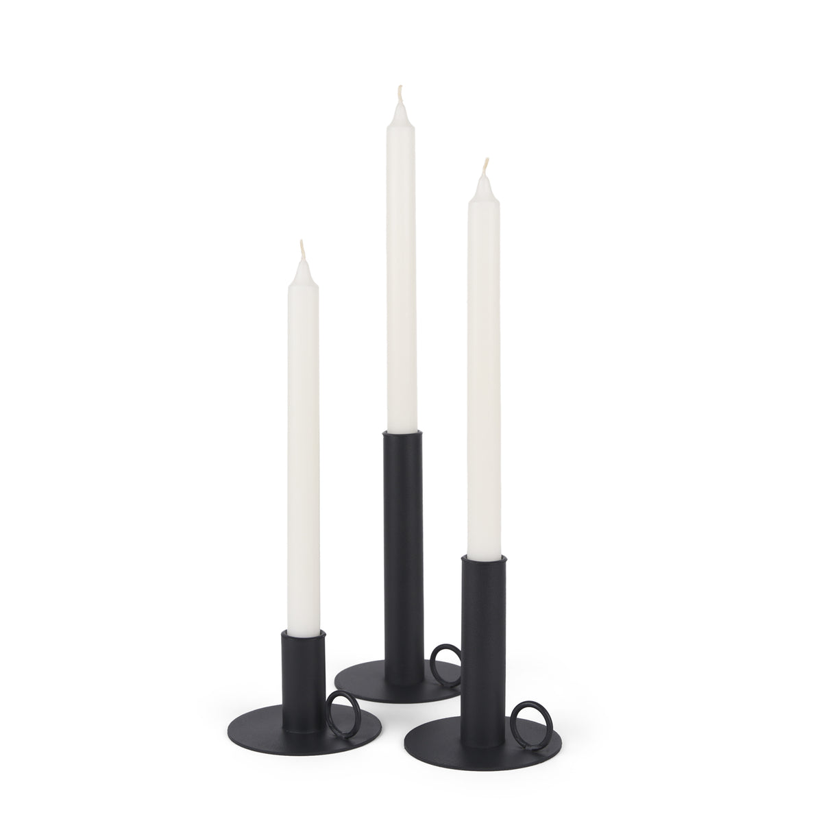 Noir Matte Black Metal Candle Holders (Set of 3) from Mercana - Luna Furniture