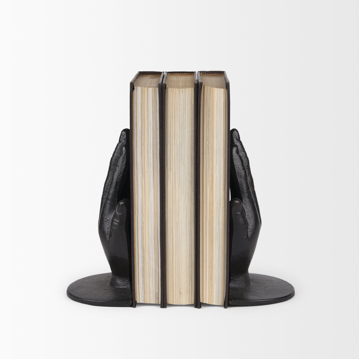 Praying Hands Bronze Cast Iron Book Ends from Mercana - Luna Furniture