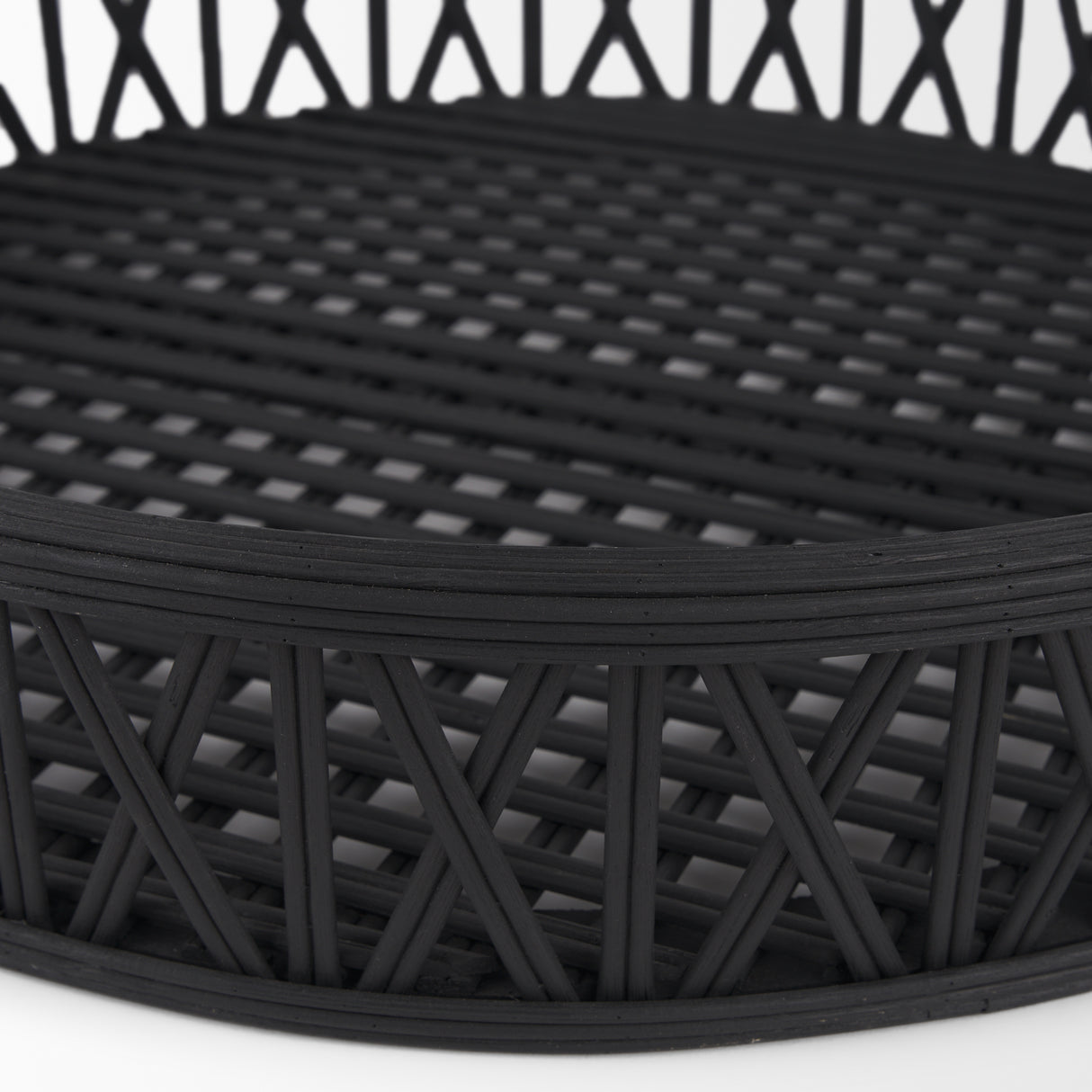 Thea Matte Black Wicker Trays (Set of 2) from Mercana - Luna Furniture