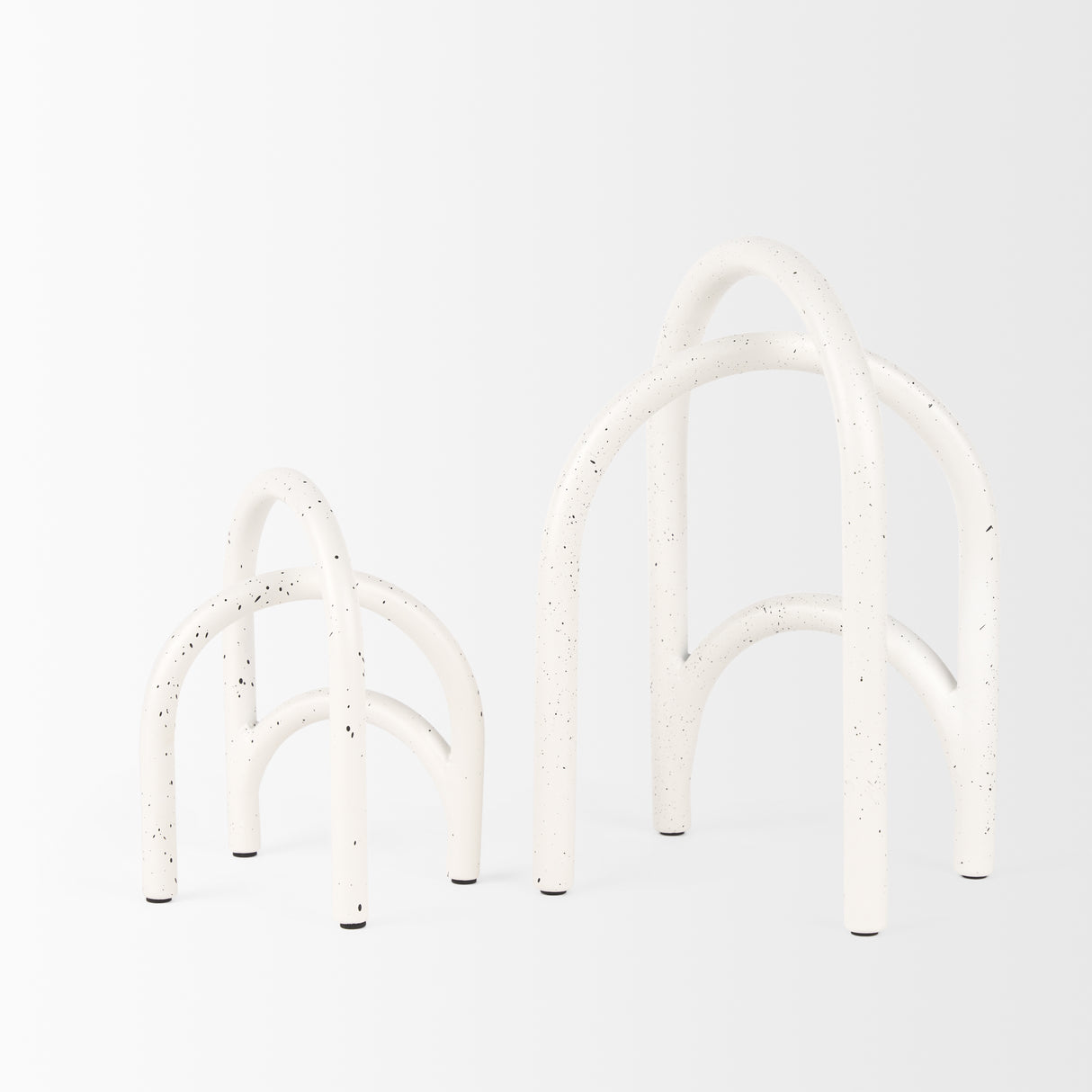 Springe White & Gray Speckled Arch Decorative Object (Set of 2) from Mercana - Luna Furniture