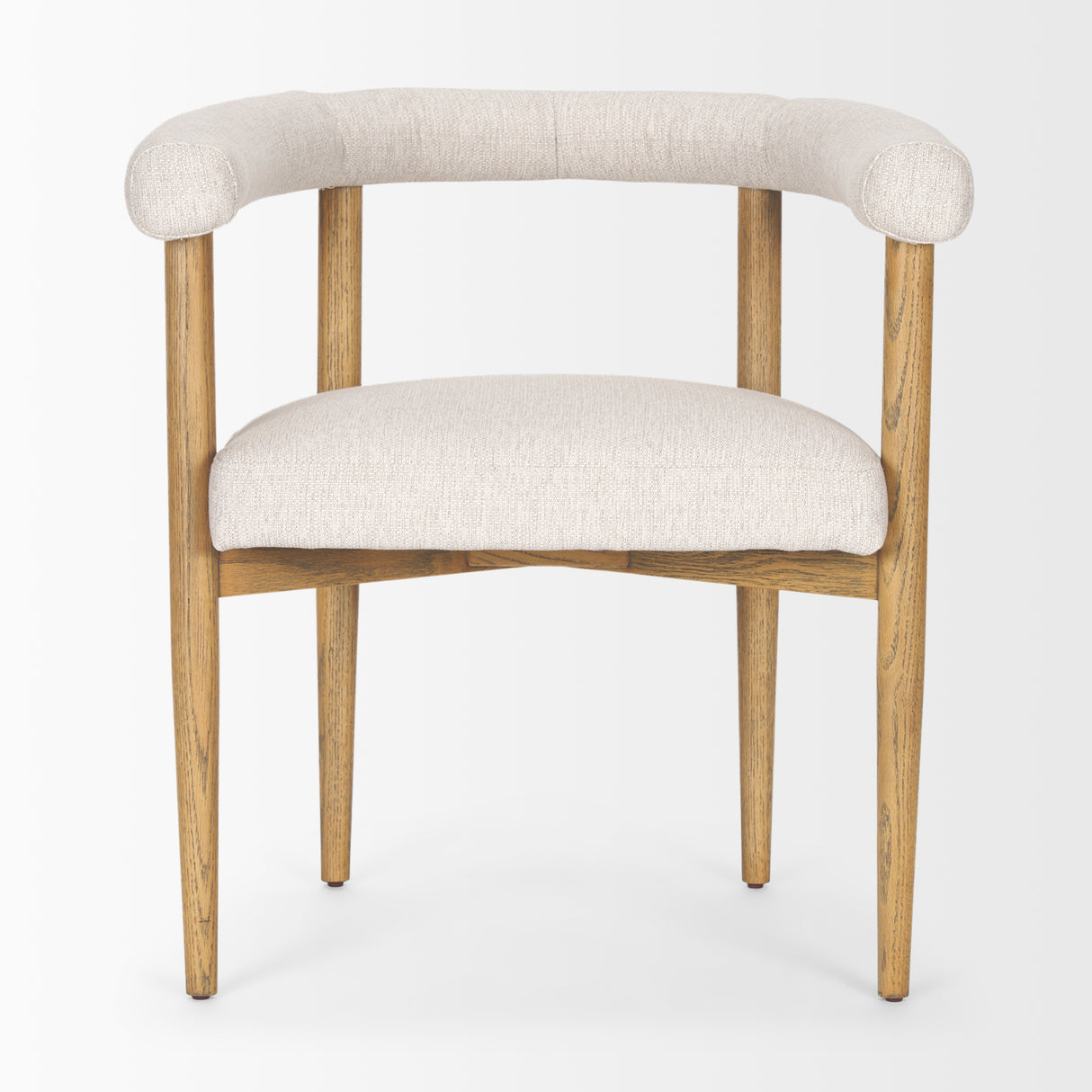 Arden Dining Chair w/ Medium Brown Wood and Cream Twill Fabric from Mercana - Luna Furniture