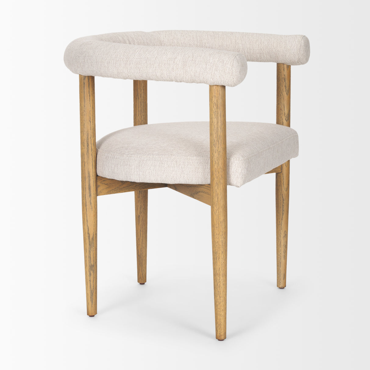 Arden Dining Chair w/ Medium Brown Wood and Cream Twill Fabric from Mercana - Luna Furniture