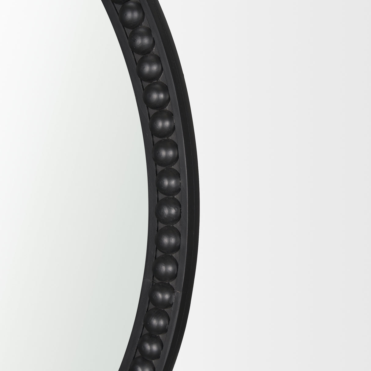 Roan Black Wood Beaded Wall Mirror from Mercana - Luna Furniture