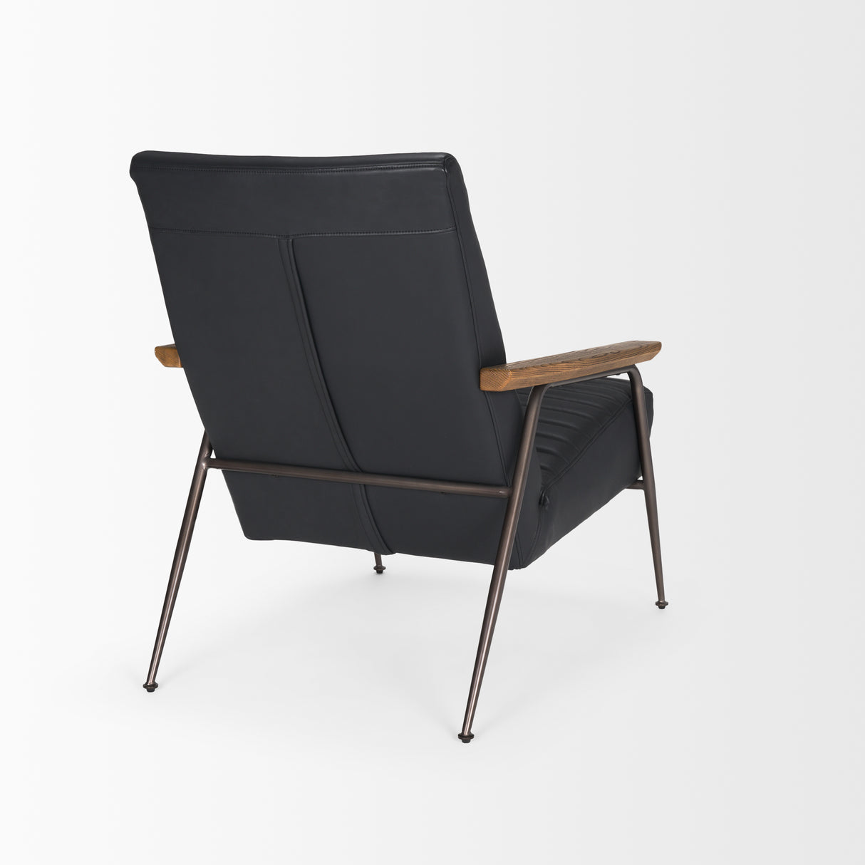 Grosjean Black Leather w/ Black Metal Frame Accent Chair from Mercana - Luna Furniture