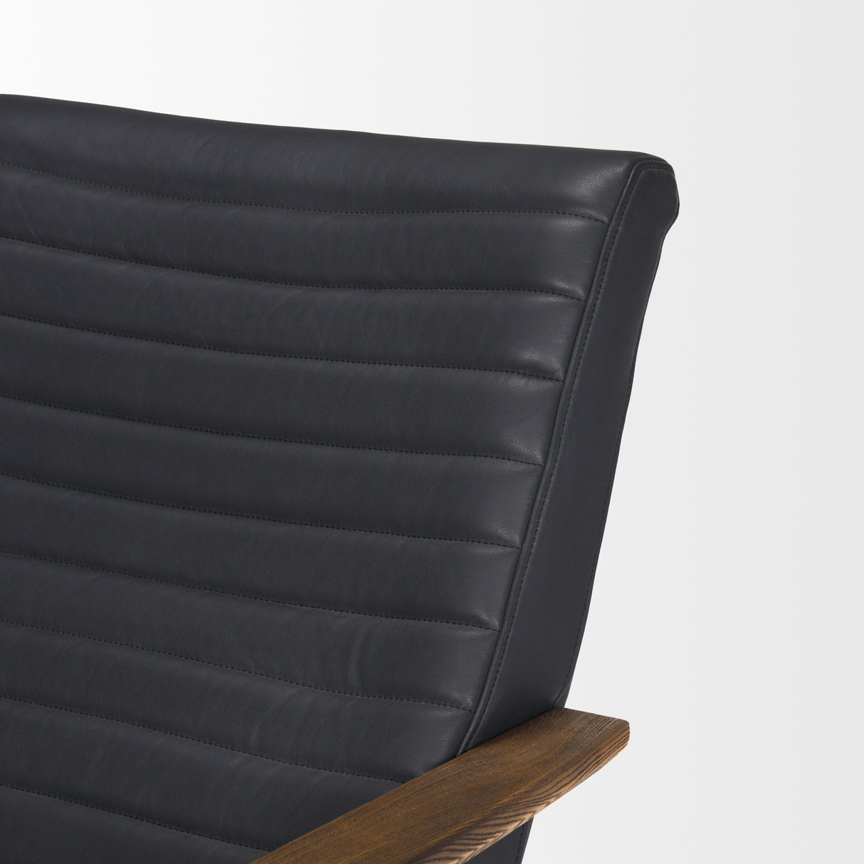 Grosjean Black Leather w/ Black Metal Frame Accent Chair from Mercana - Luna Furniture