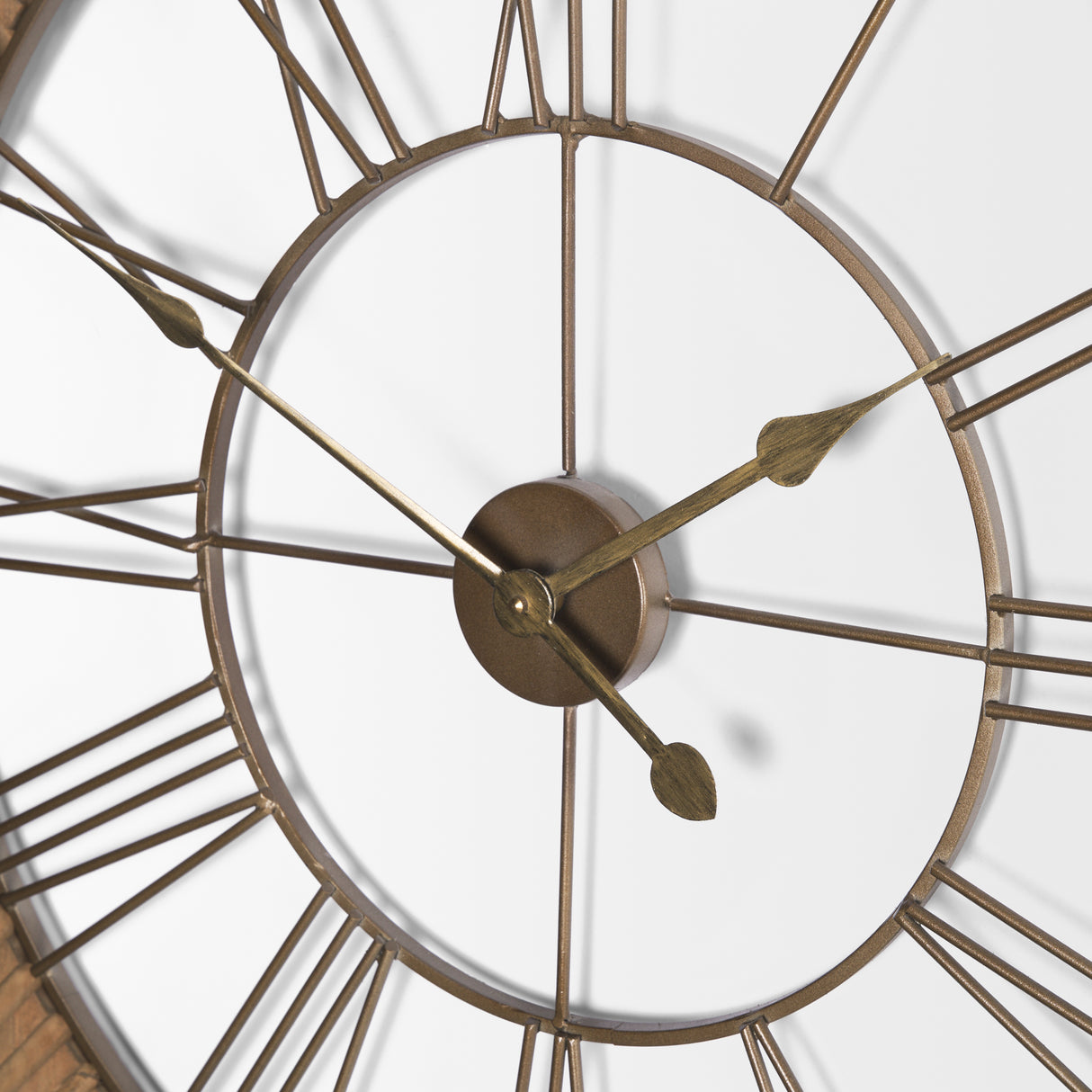 Rondell Light Brown Wood W/ Gold Metal Wall Clock from Mercana - Luna Furniture