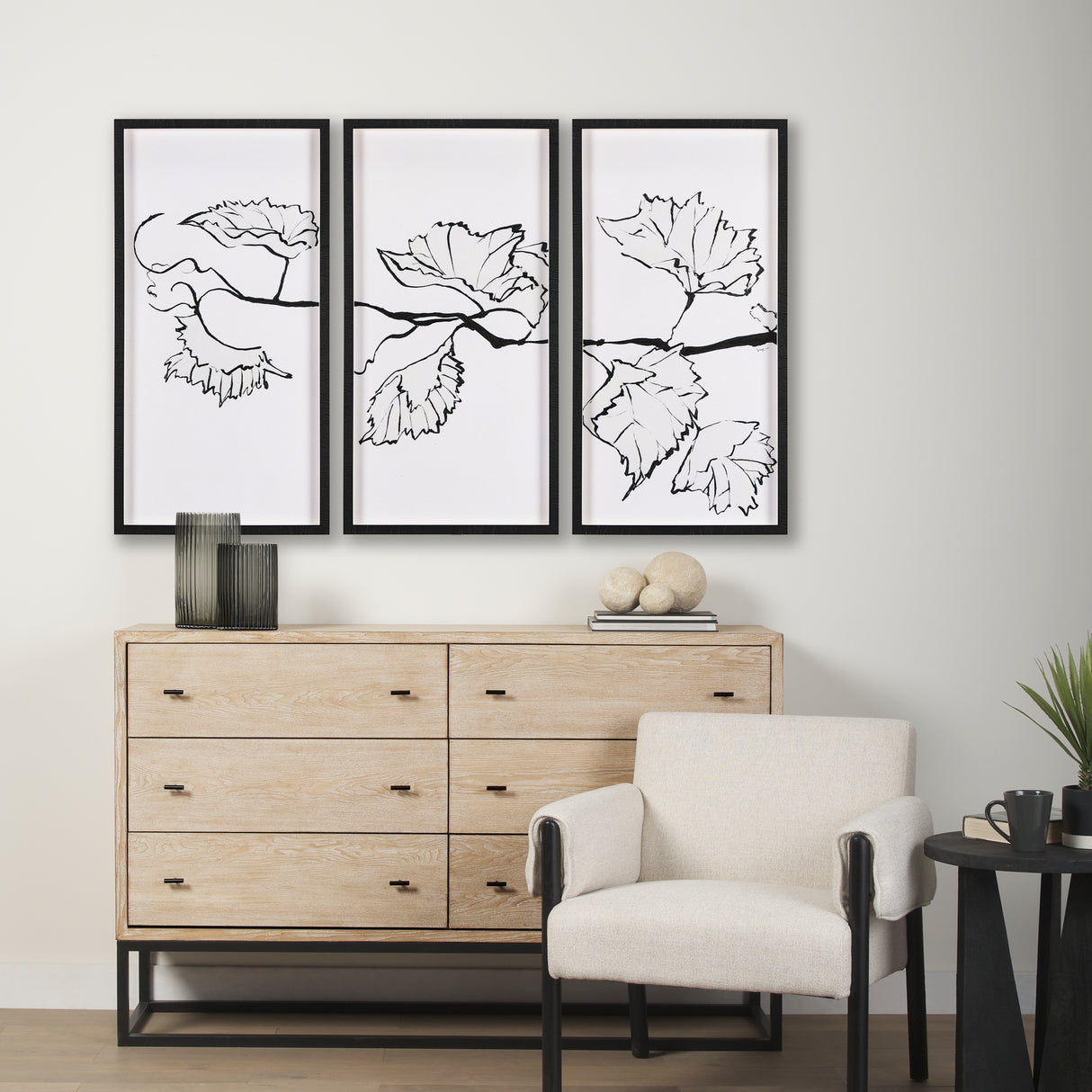 Begonia Vine (Left) by Mercana Studio Hand Embellished Textured Framed Art Print Matted under Glass from Mercana - Luna Furniture