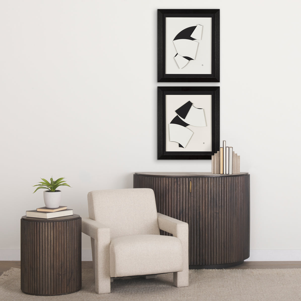 The Fold Paper II by Studio M a handmade Original Framed Artwork under Glass from Mercana - Luna Furniture