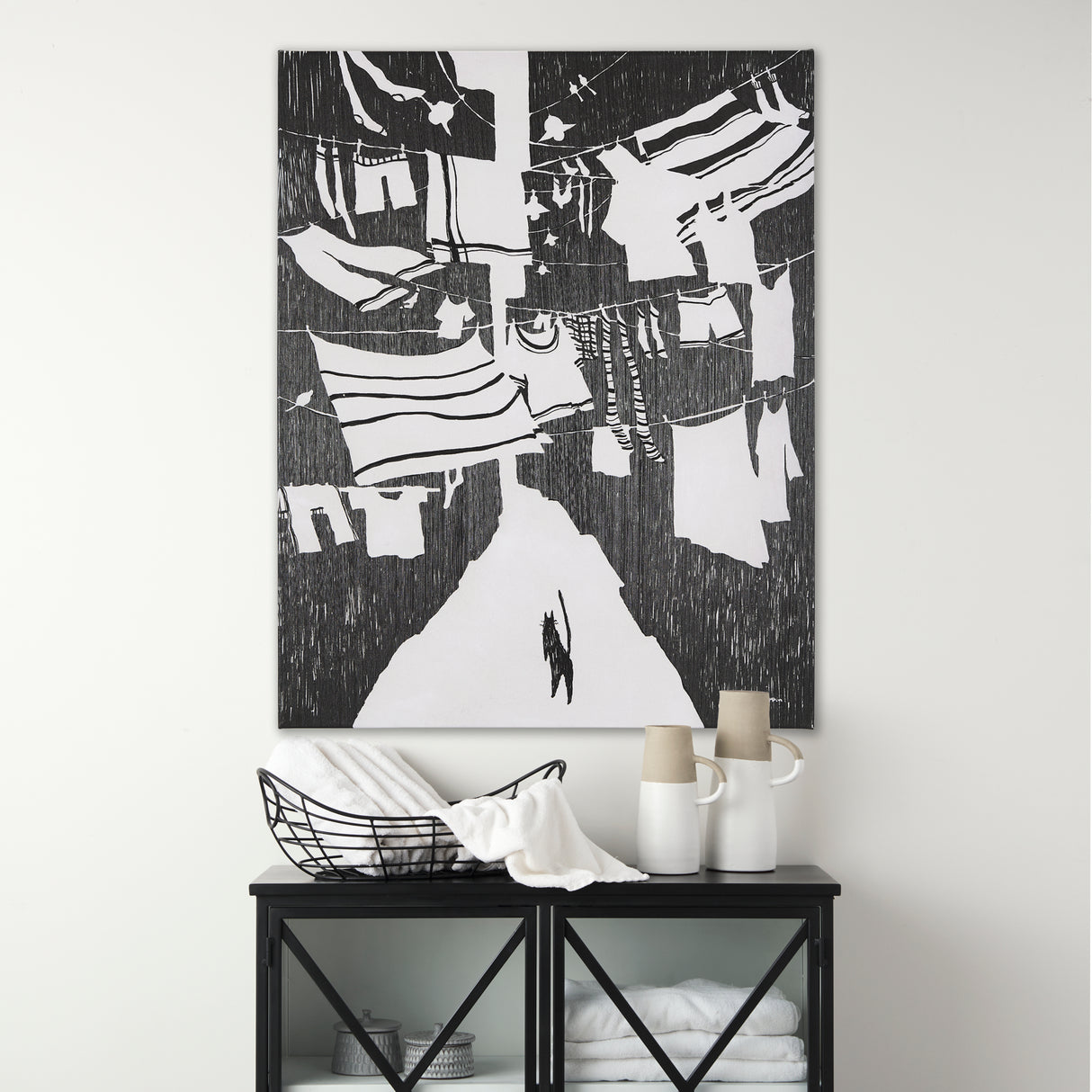 National Laundry Day by Mercana Studio a Hand Embellished Textured Canvas from Mercana - Luna Furniture