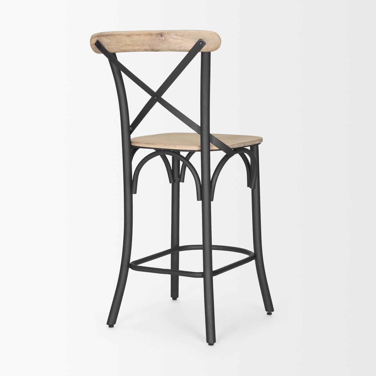 Etienne Light Brown Wood w/ Iron Metal Counter Stool from Mercana - Luna Furniture