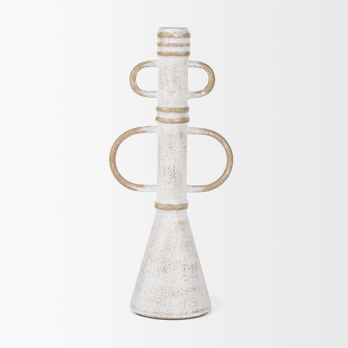 Ziva Large Distressed White Metal Sculptural Object from Mercana - Luna Furniture