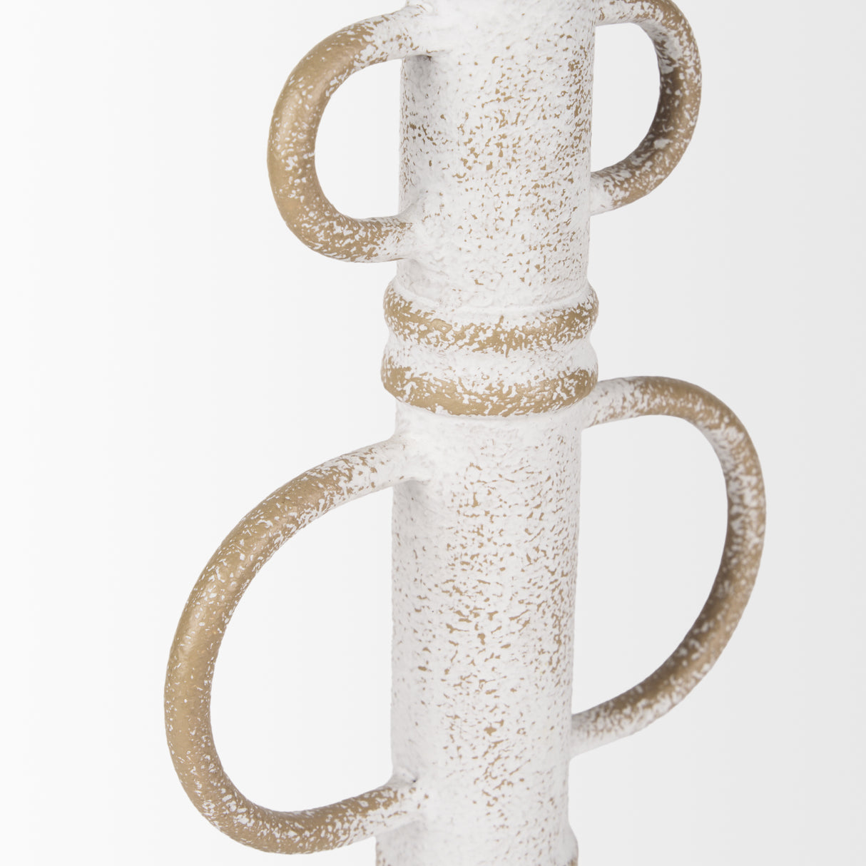 Ziva Large Distressed White Metal Sculptural Object from Mercana - Luna Furniture