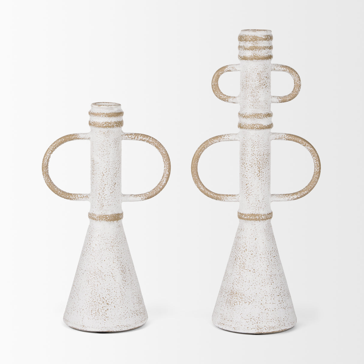 Ziva Large Distressed White Metal Sculptural Object from Mercana - Luna Furniture