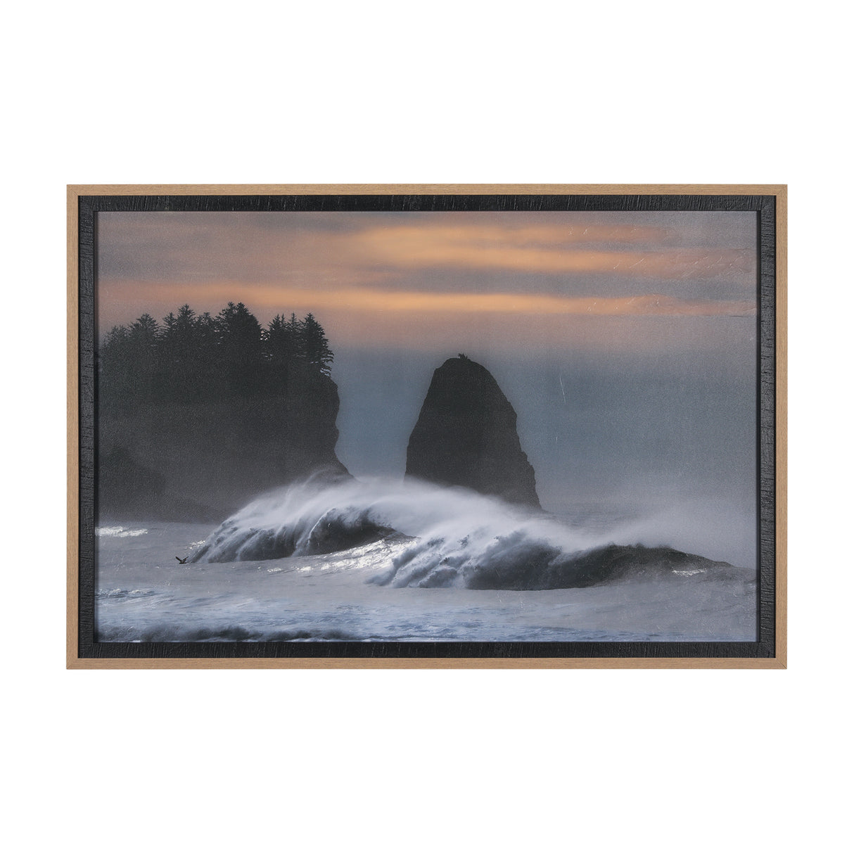 Crashing Wave by Chad Mackay a Hand Embellished Textured Framed Photo Art Print Matted under Glass from Mercana - Luna Furniture