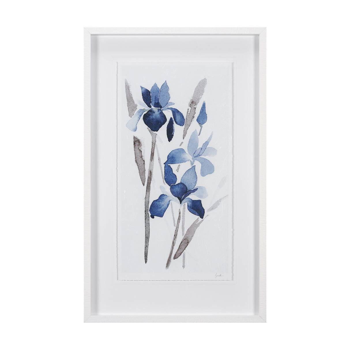 Blue Iris I by Mercana Studio a Hand Embellished Textured Framed Art Print Matted under Glass from Mercana - Luna Furniture