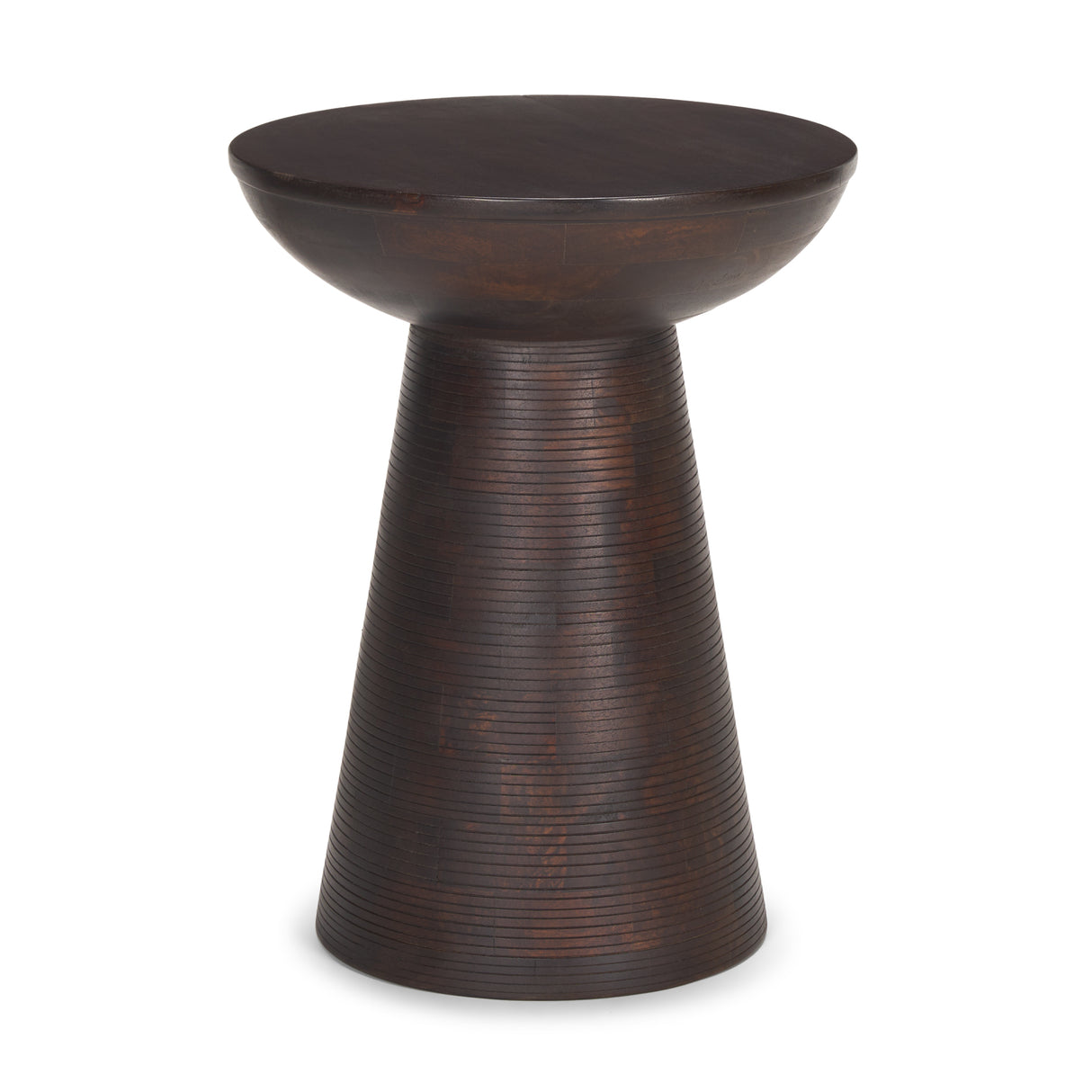 Novell Dark Brown Wood Pedestal Accent Table from Mercana - Luna Furniture