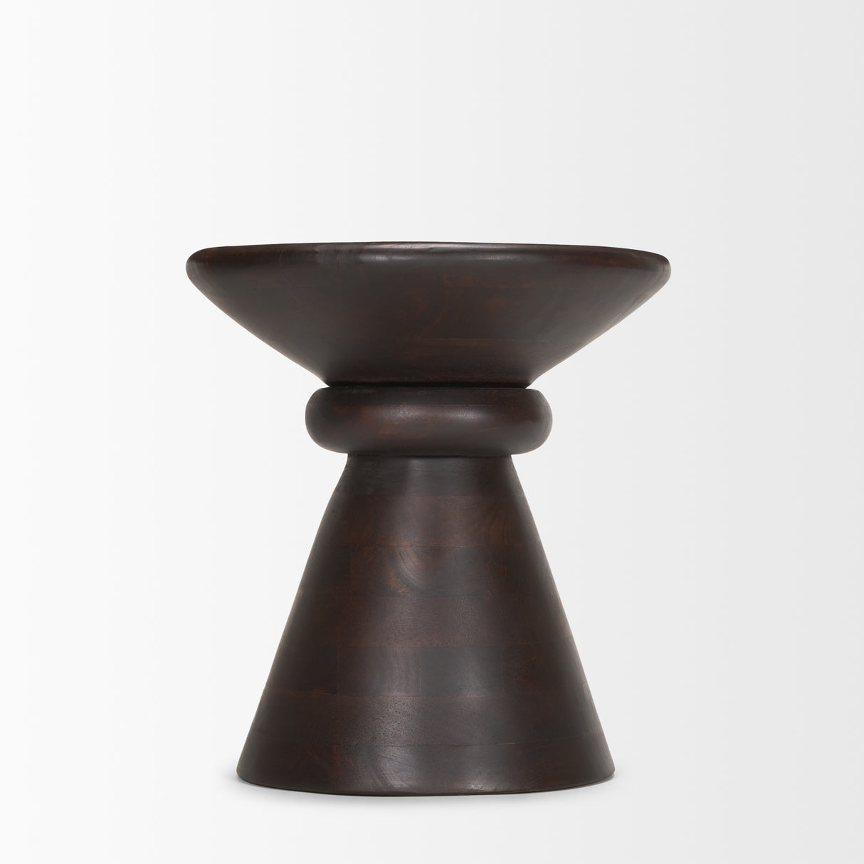 Palmera Dark Brown Wood Pedestal Accent Table from Mercana - Luna Furniture