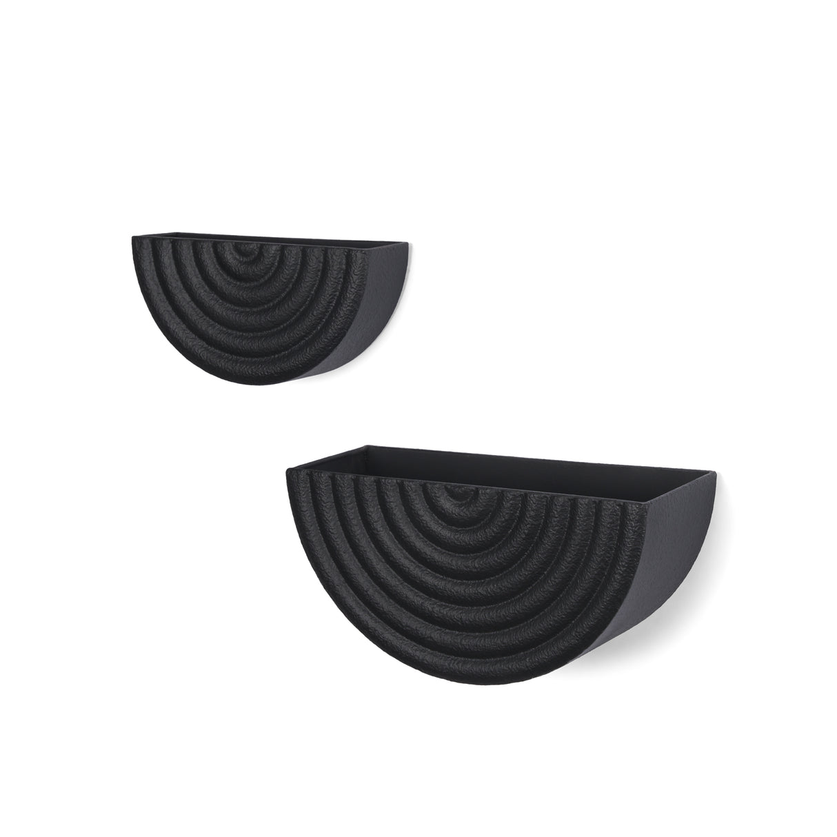 Shilo Matte Black Metal Hanging Wall Planter (Set of 2) from Mercana - Luna Furniture
