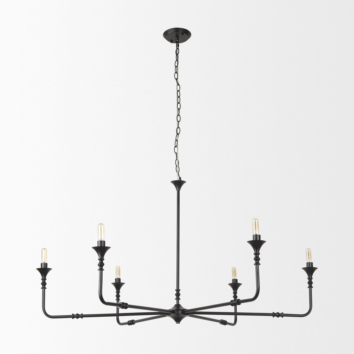 Gabriel Large Matte Black Chandelier from Mercana - Luna Furniture