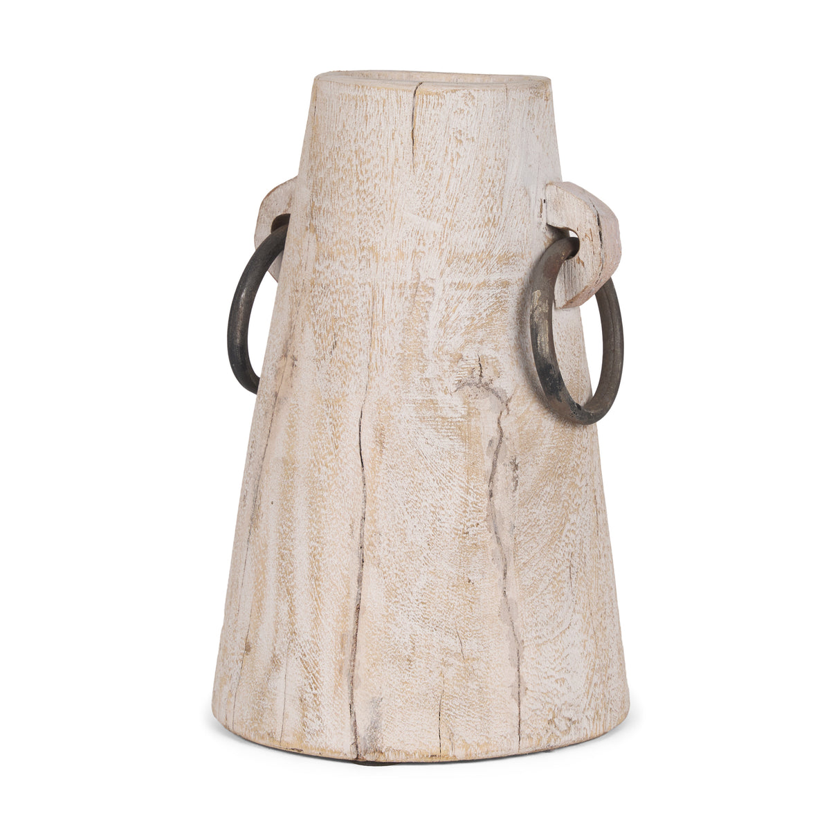 Monique Large Light Brown w/ Handles Wood Pot from Mercana - Luna Furniture