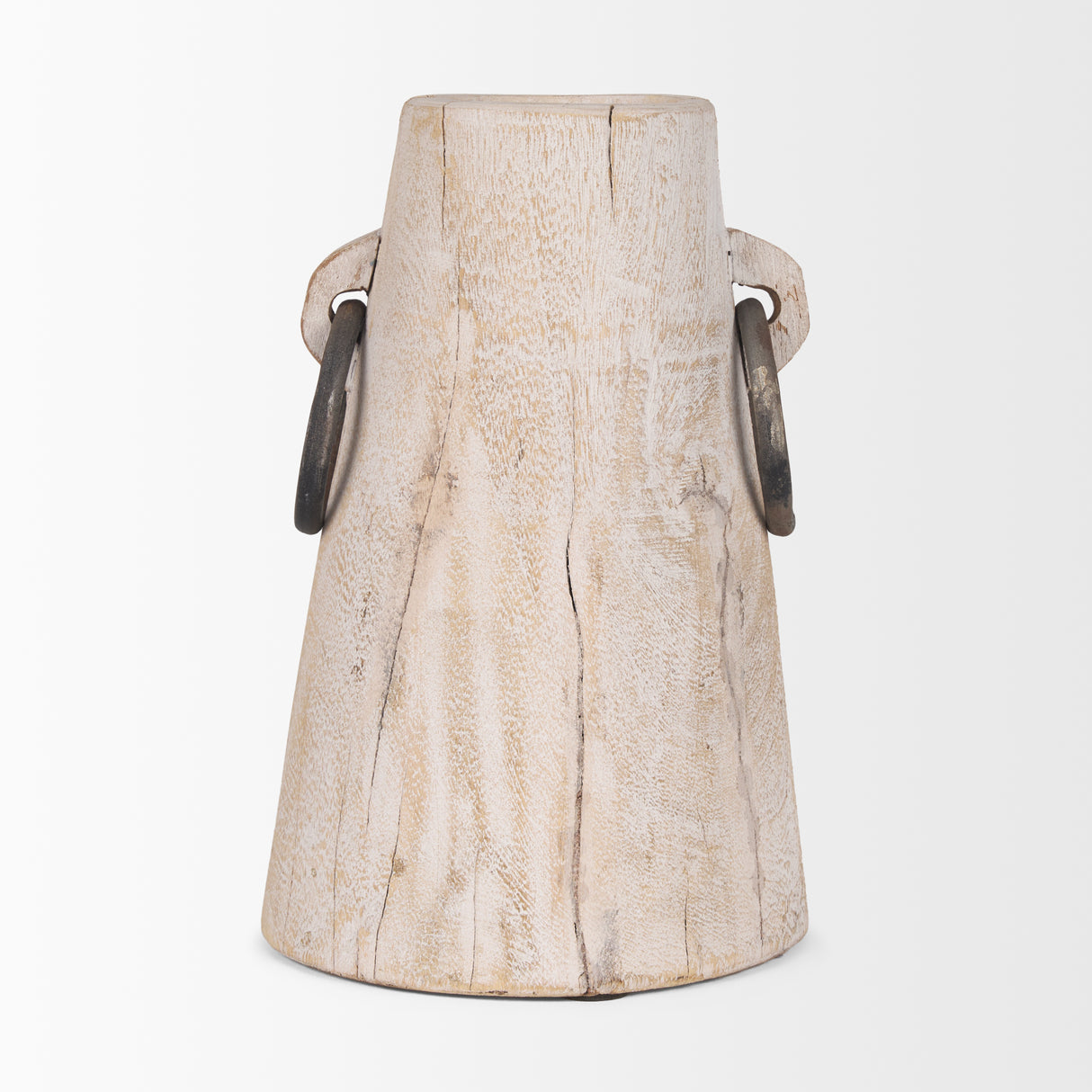 Monique Large Light Brown w/ Handles Wood Pot from Mercana - Luna Furniture
