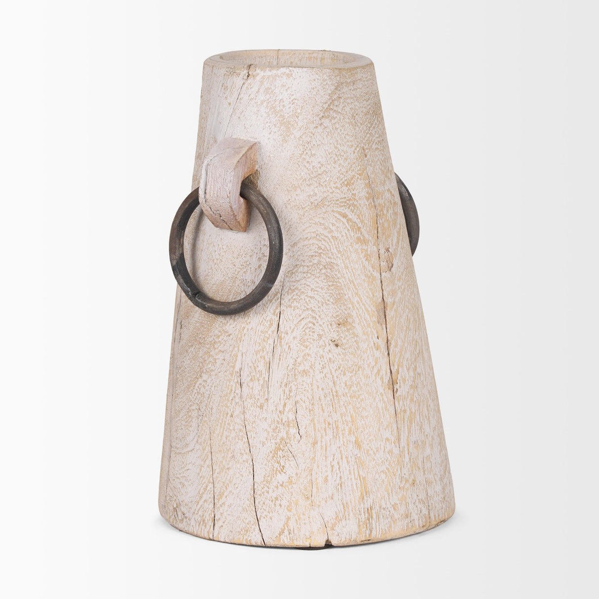 Monique Large Light Brown w/ Handles Wood Pot from Mercana - Luna Furniture